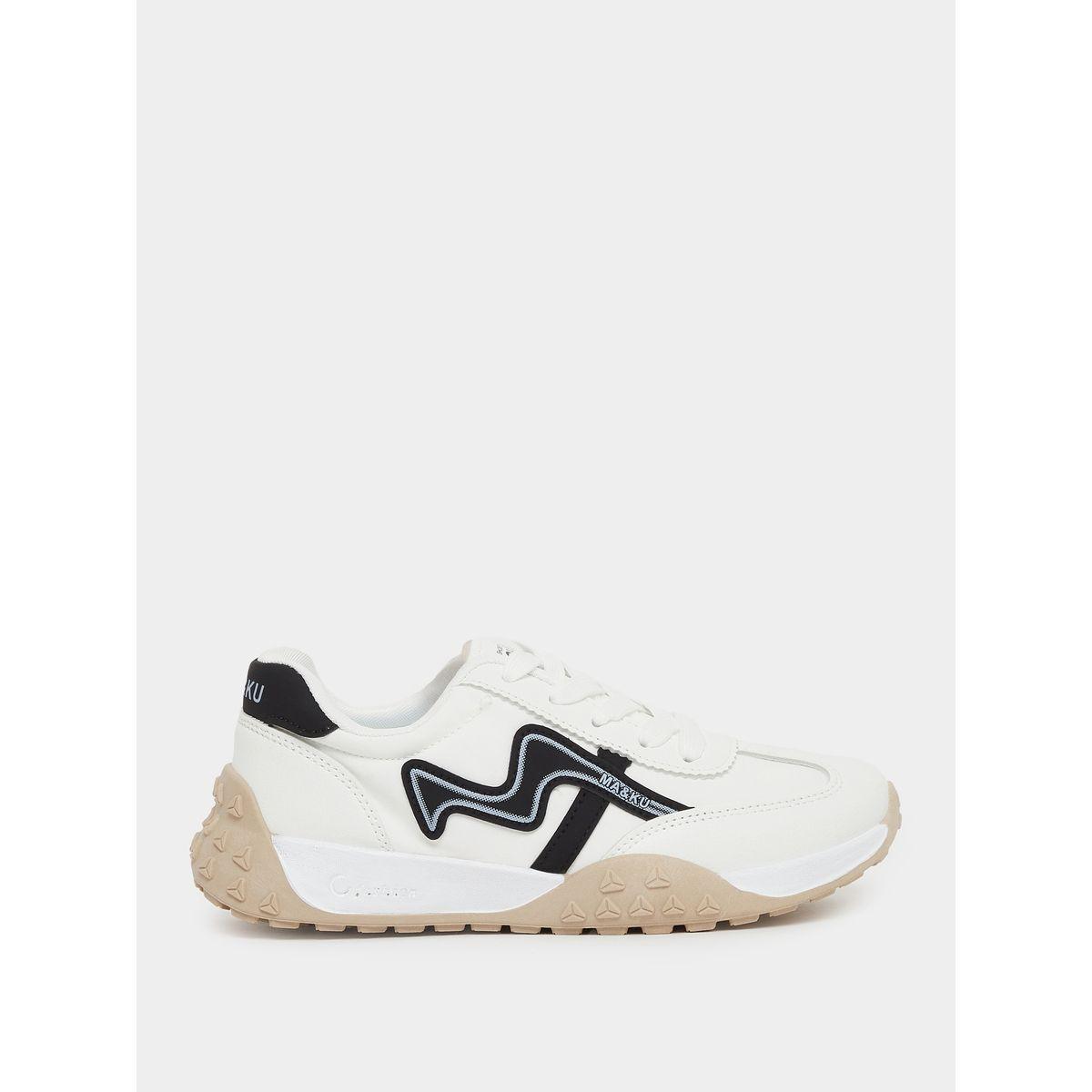 Styli Panelled Chunky Sole Lace Up Sneakers-women-shoes-sneakers-image-1