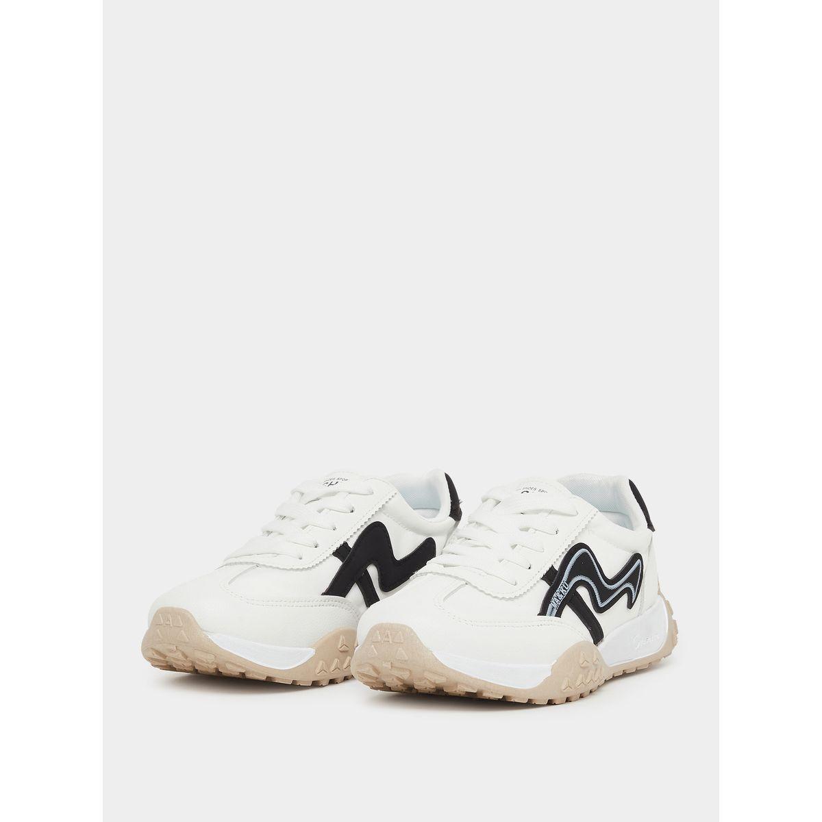 Styli Panelled Chunky Sole Lace Up Sneakers-women-shoes-sneakers-image-2