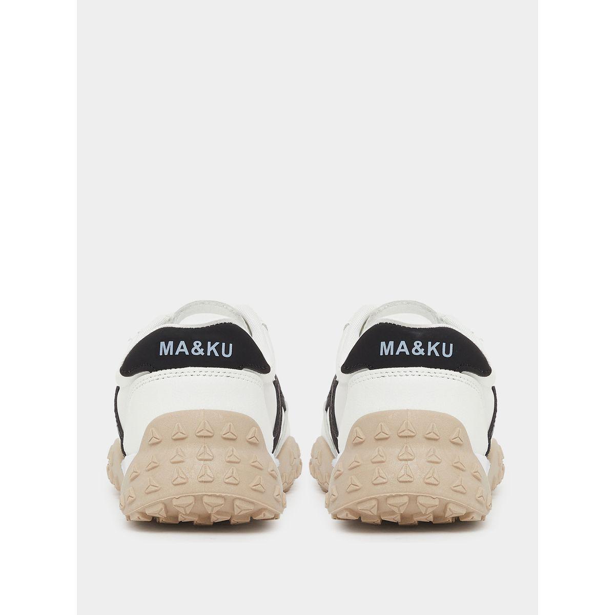 Styli Panelled Chunky Sole Lace Up Sneakers-women-shoes-sneakers-image-4