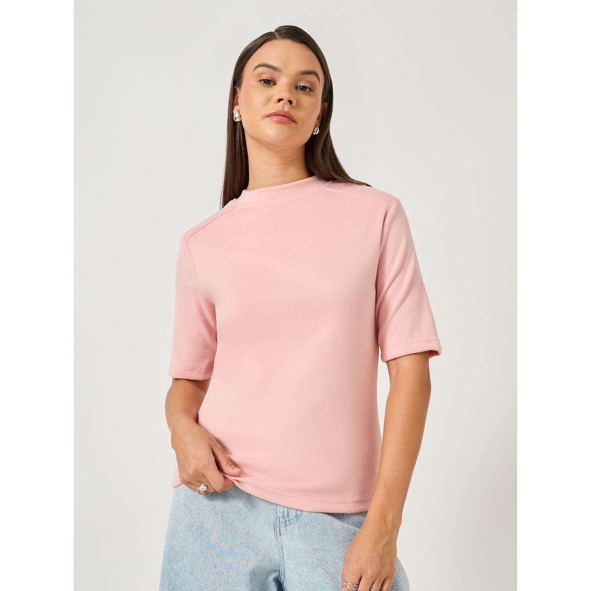 Styli Solid Regular Fit Round Neck T-Shirt-women-clothing-tshirts-image-3
