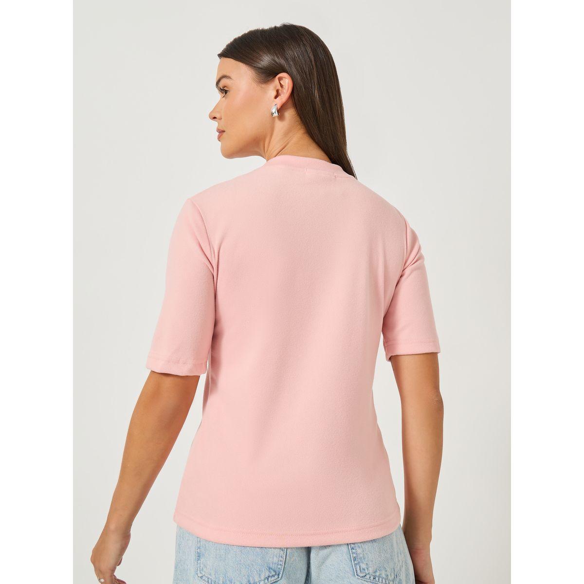 Styli Solid Regular Fit Round Neck T-Shirt-women-clothing-tshirts-image-5