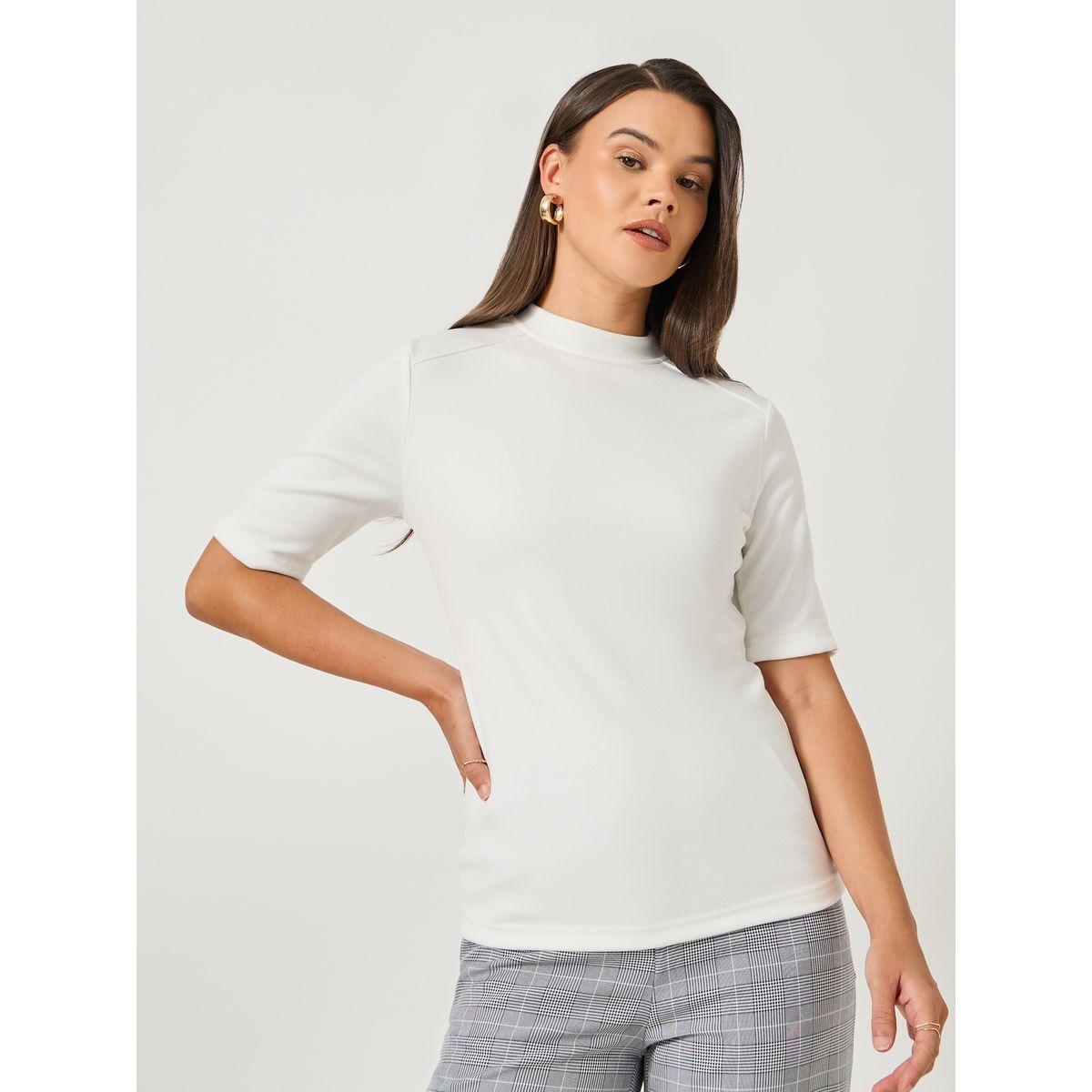 Styli Solid Regular Fit Round Neck T-Shirt-women-clothing-tshirts-image-3