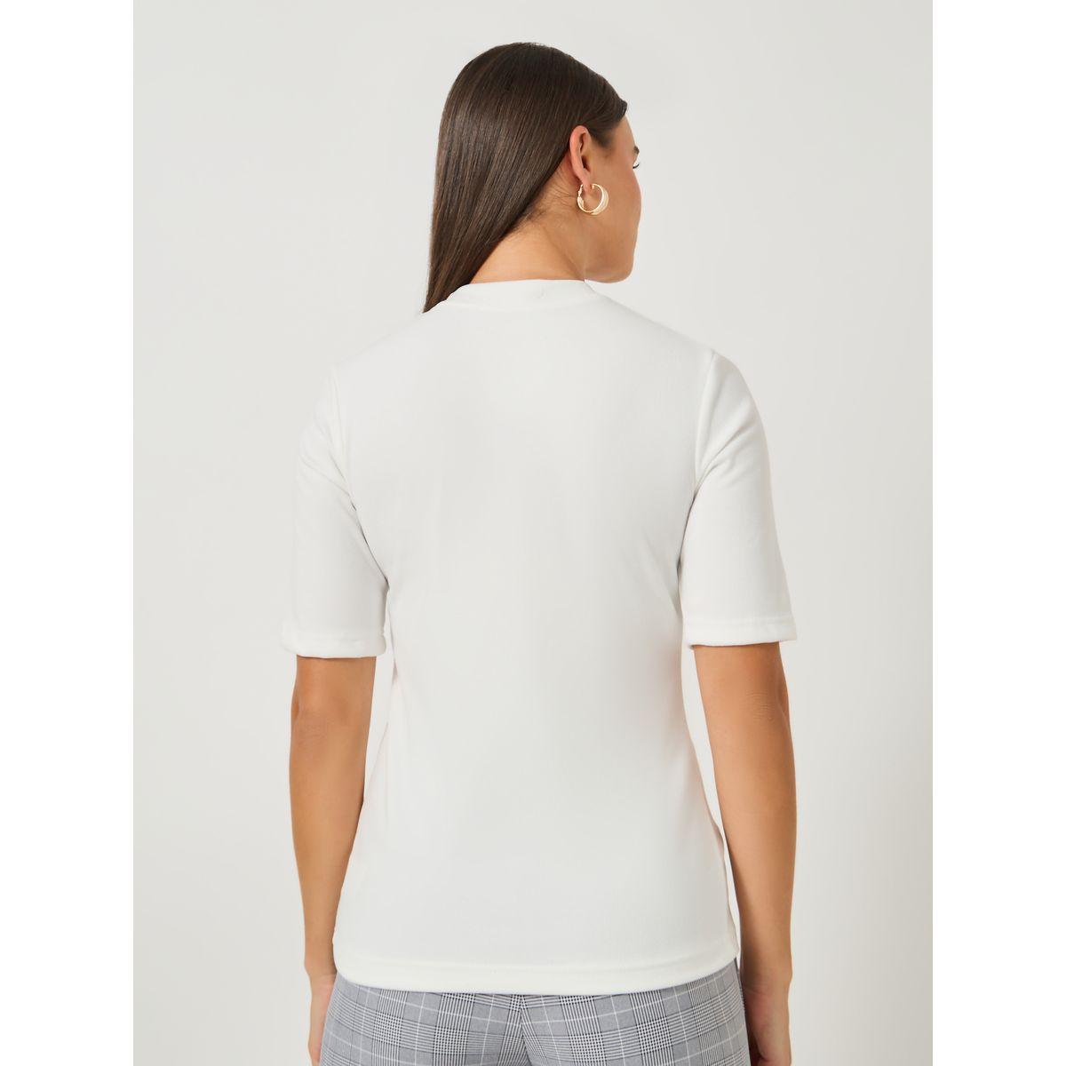 Styli Solid Regular Fit Round Neck T-Shirt-women-clothing-tshirts-image-5