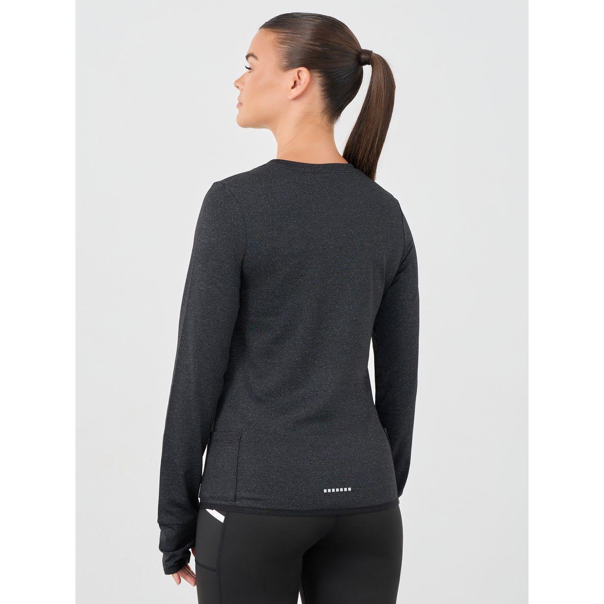 بلوزة ميلانج بياقة دائرية وفتحة اصبع ابهام-sports-women-clothing-coatsandjackets-jackets-image-4