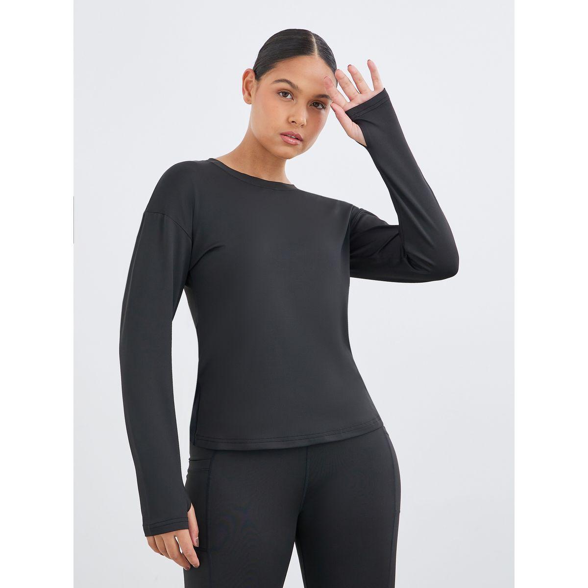 Styli Pack of 3 - Double Layer Open Back Top, Cross Back Sports Bra and Leggings-women-clothing-sportswearandactivewear-trackpantsandtracksuits-image-2