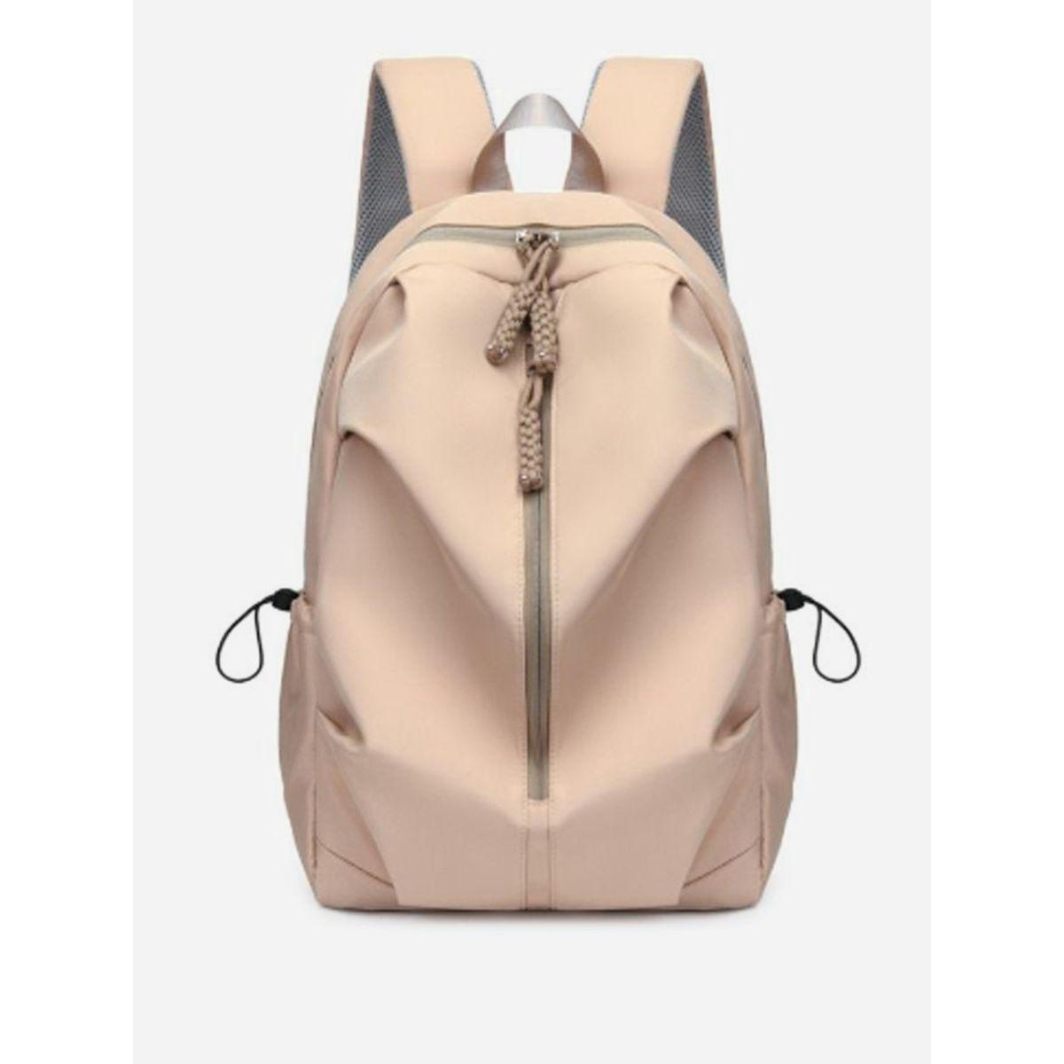 Styli Front Zip Backpack with Drawstring Detail-women-bagsandwallets-backpacks-image-1