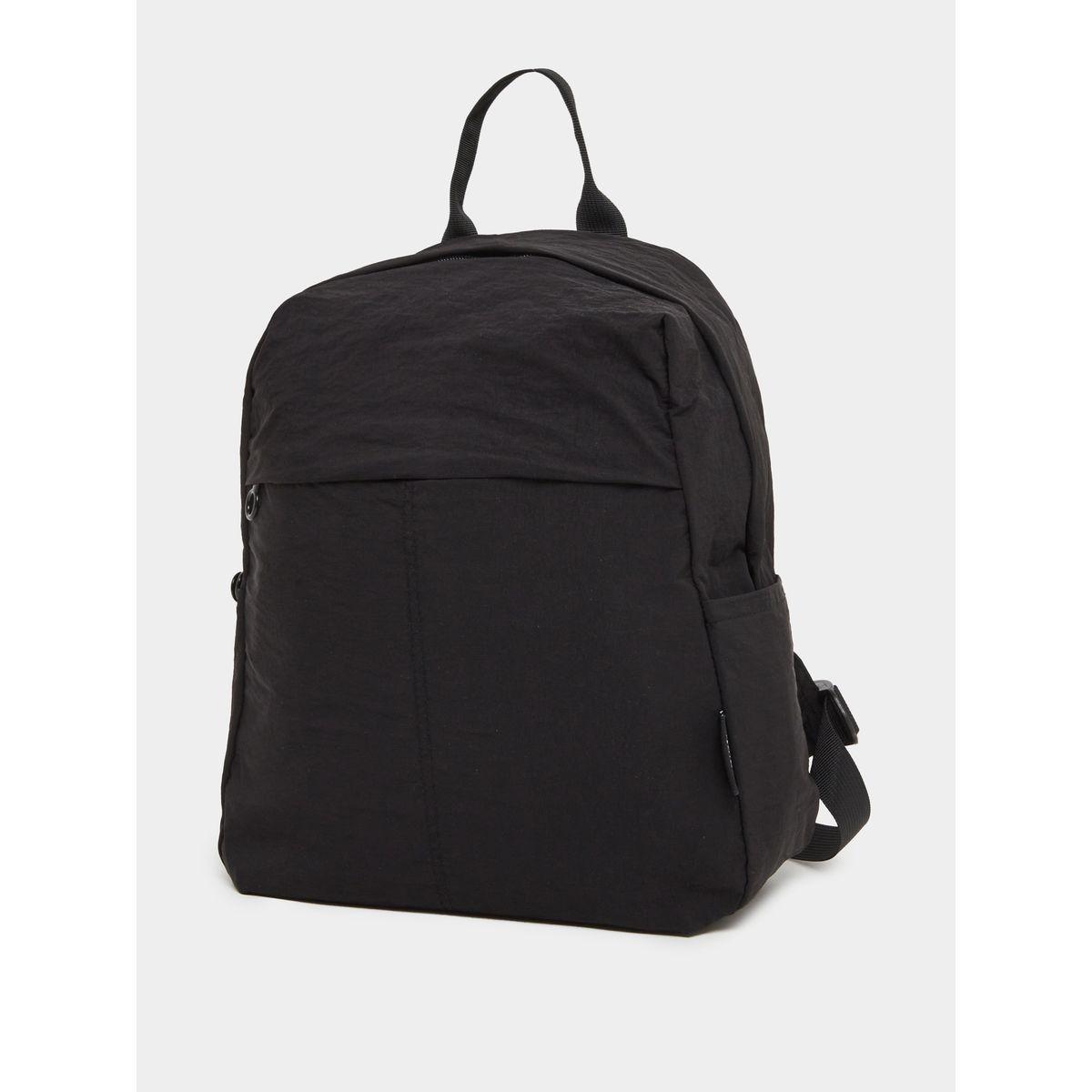 Styli Black Plain Backpack with Zip Closure-women-bagsandwallets-backpacks-image-1