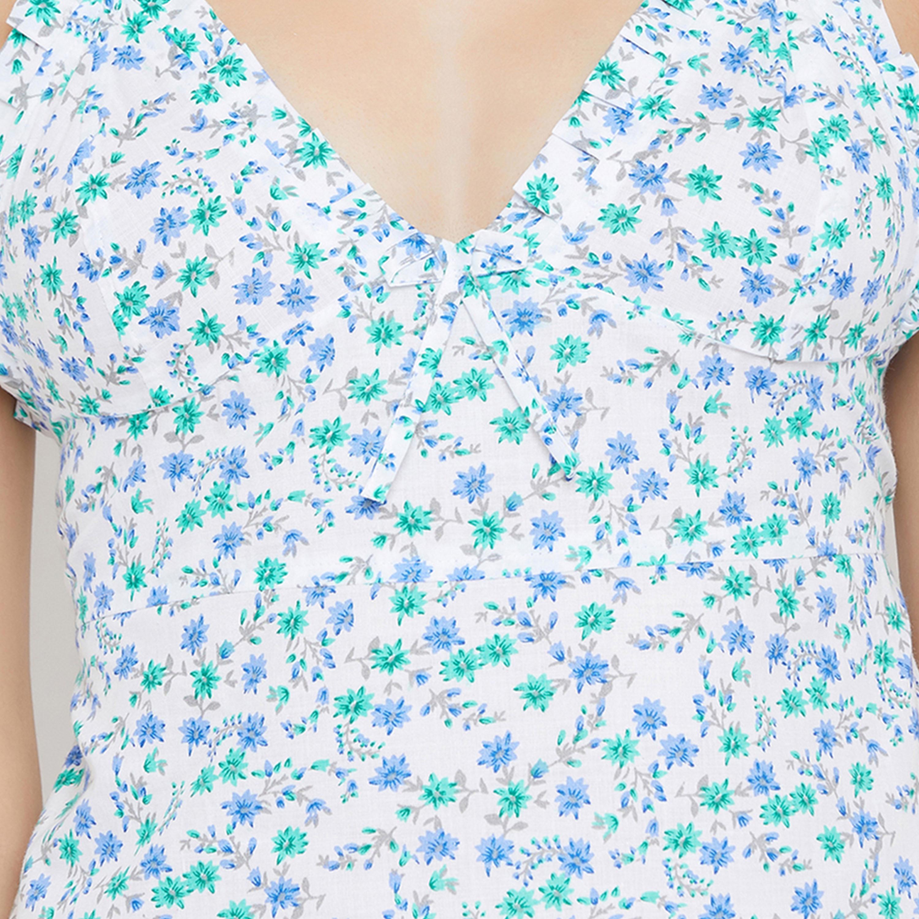 Clovia X Styli Women White Floral Sleeveless Nightdress-women-clothing-nightwear-nighties-image-6