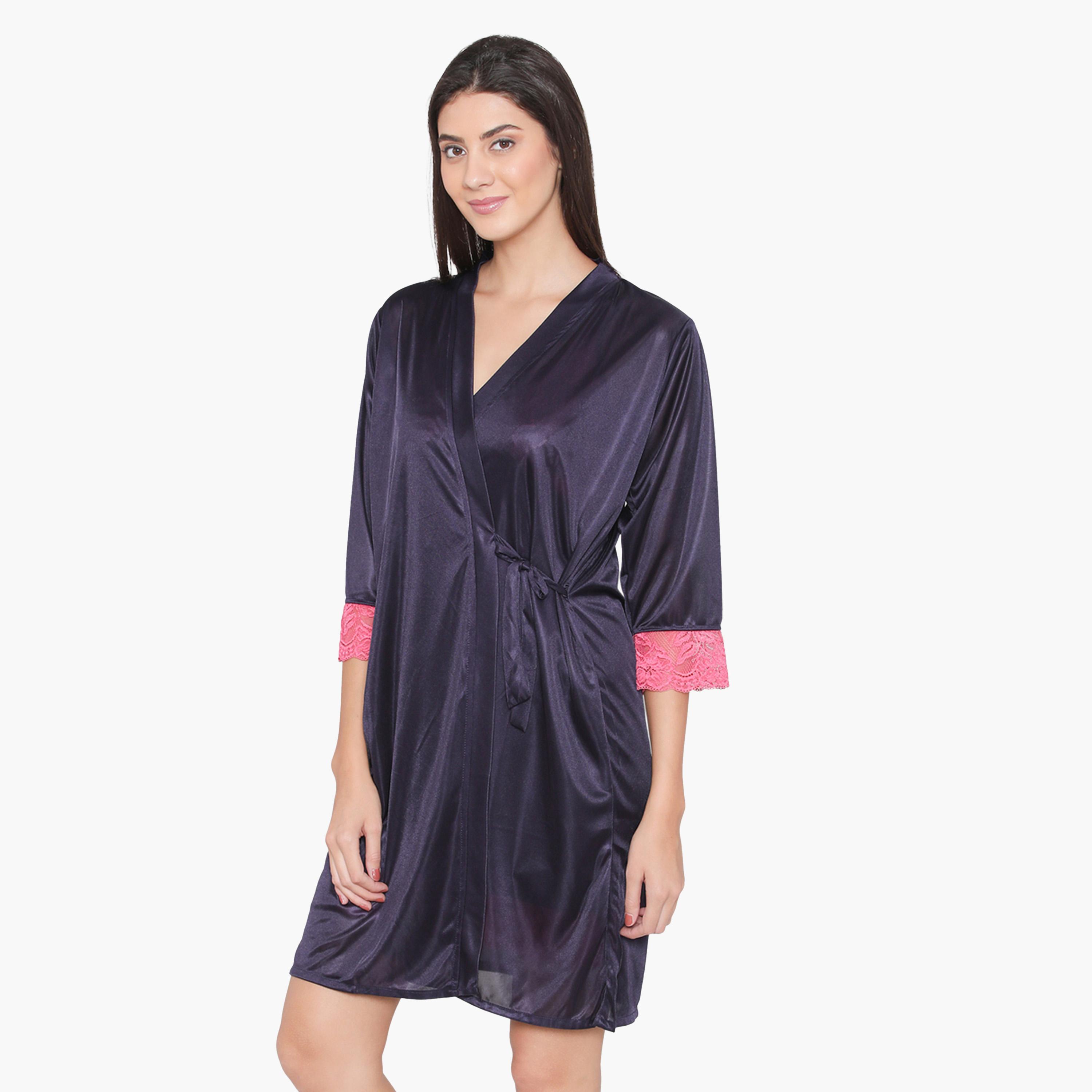 كولفيا × ستايلي - فستان نوم ساتان ماكسي أزرق مع حواف من الدانتيل وأكمام 3/4-women-clothing-nightwear-nighties-image-10