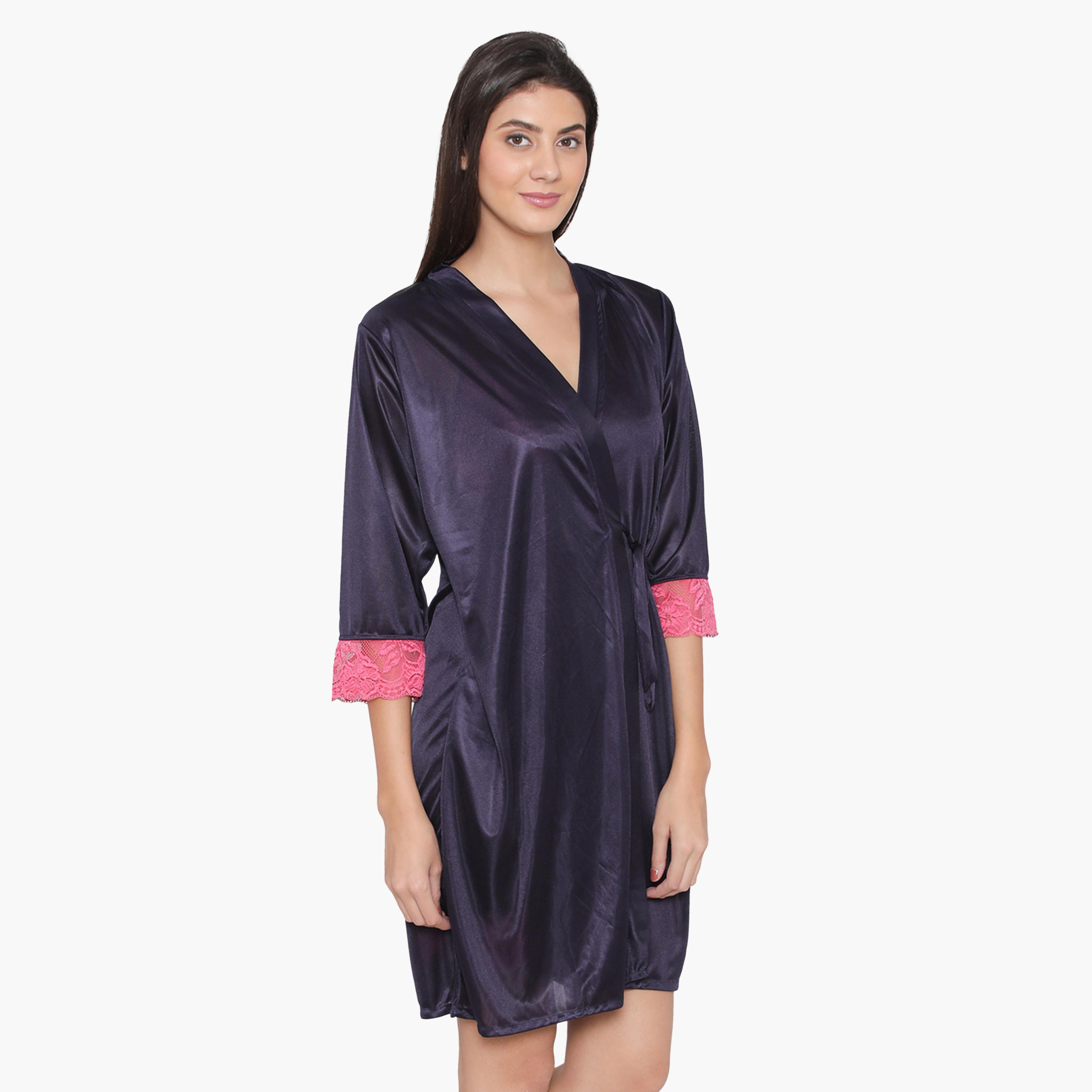 كولفيا × ستايلي - فستان نوم ساتان ماكسي أزرق مع حواف من الدانتيل وأكمام 3/4-women-clothing-nightwear-nighties-image-11