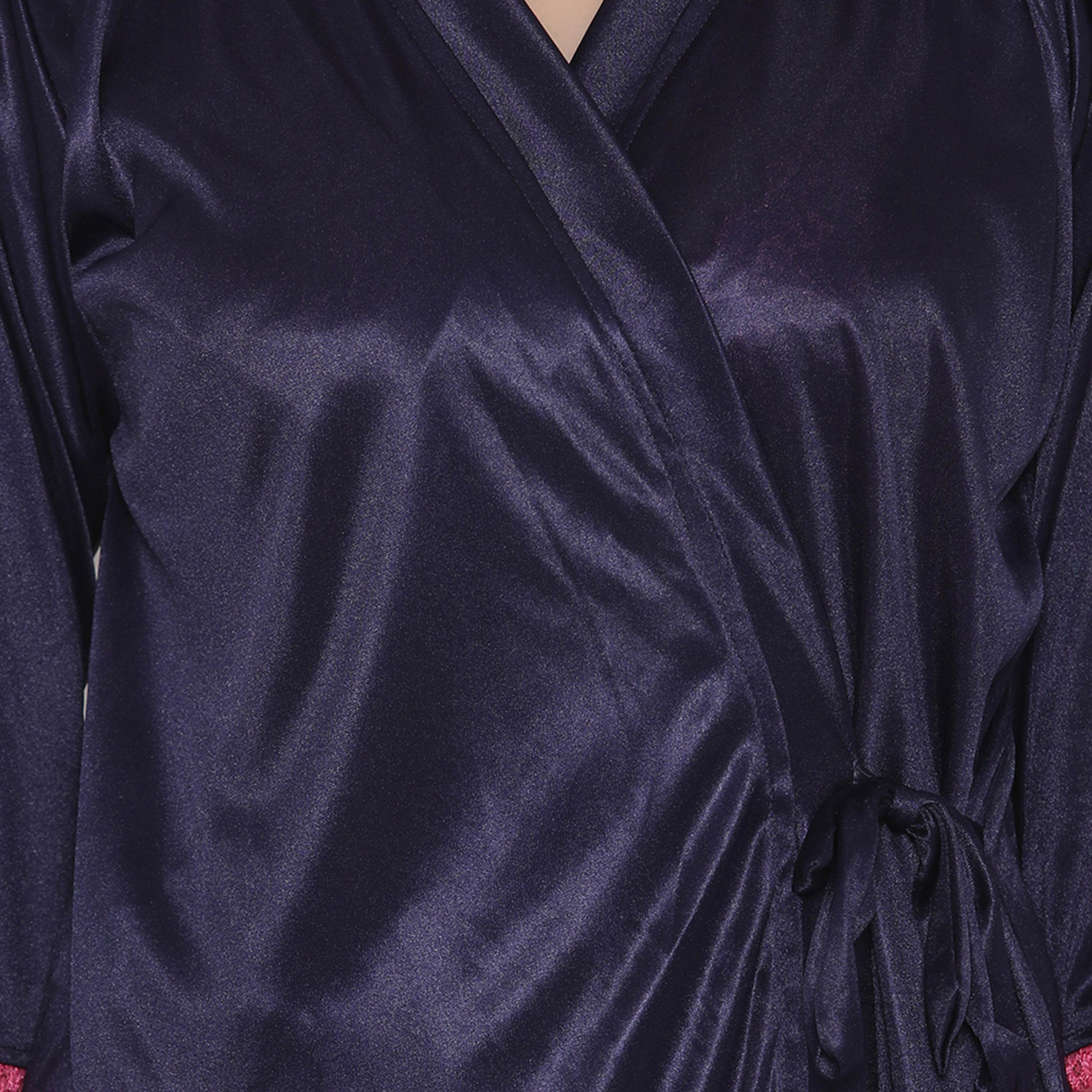 كولفيا × ستايلي - فستان نوم ساتان ماكسي أزرق مع حواف من الدانتيل وأكمام 3/4-women-clothing-nightwear-nighties-image-12