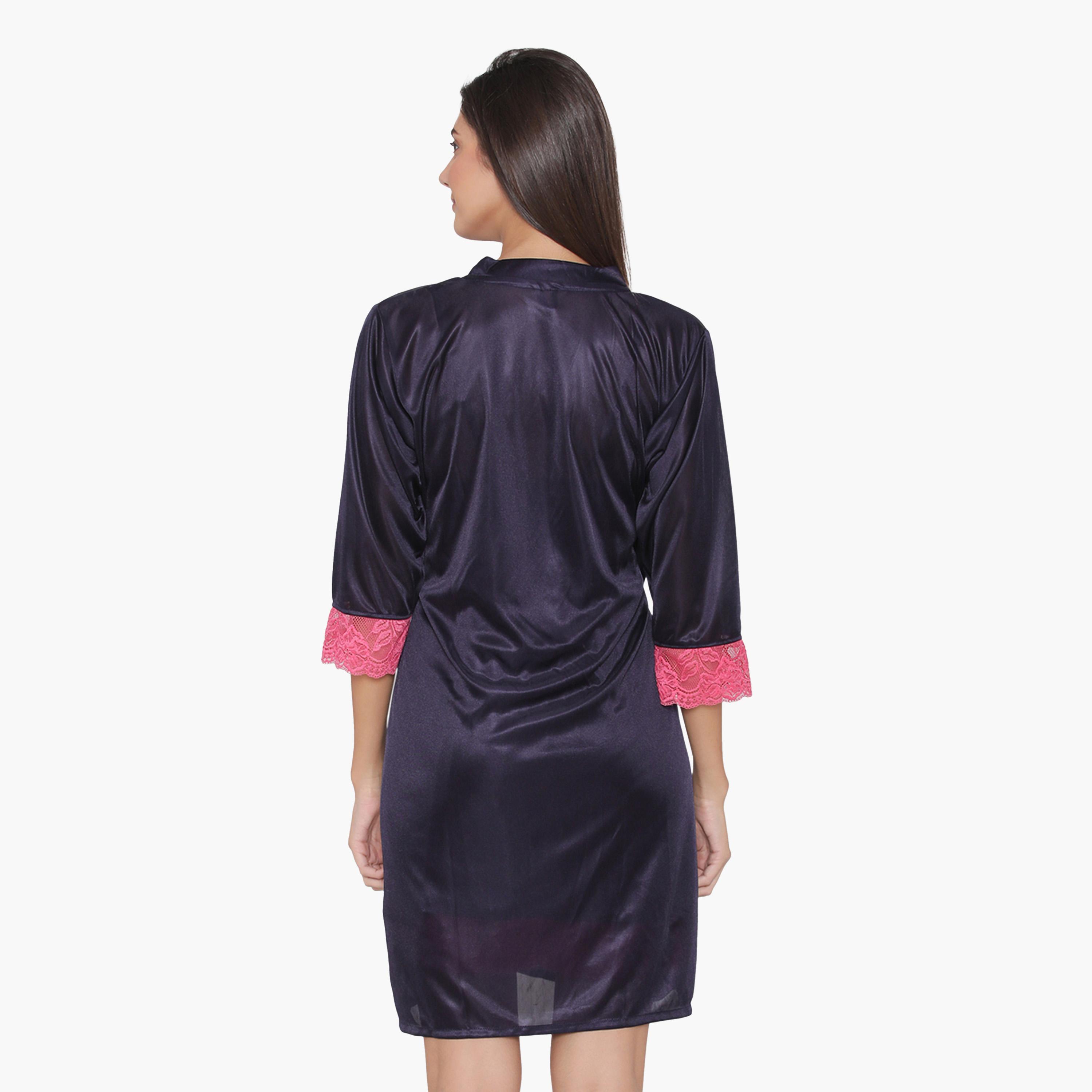 كولفيا × ستايلي - فستان نوم ساتان ماكسي أزرق مع حواف من الدانتيل وأكمام 3/4-women-clothing-nightwear-nighties-image-13