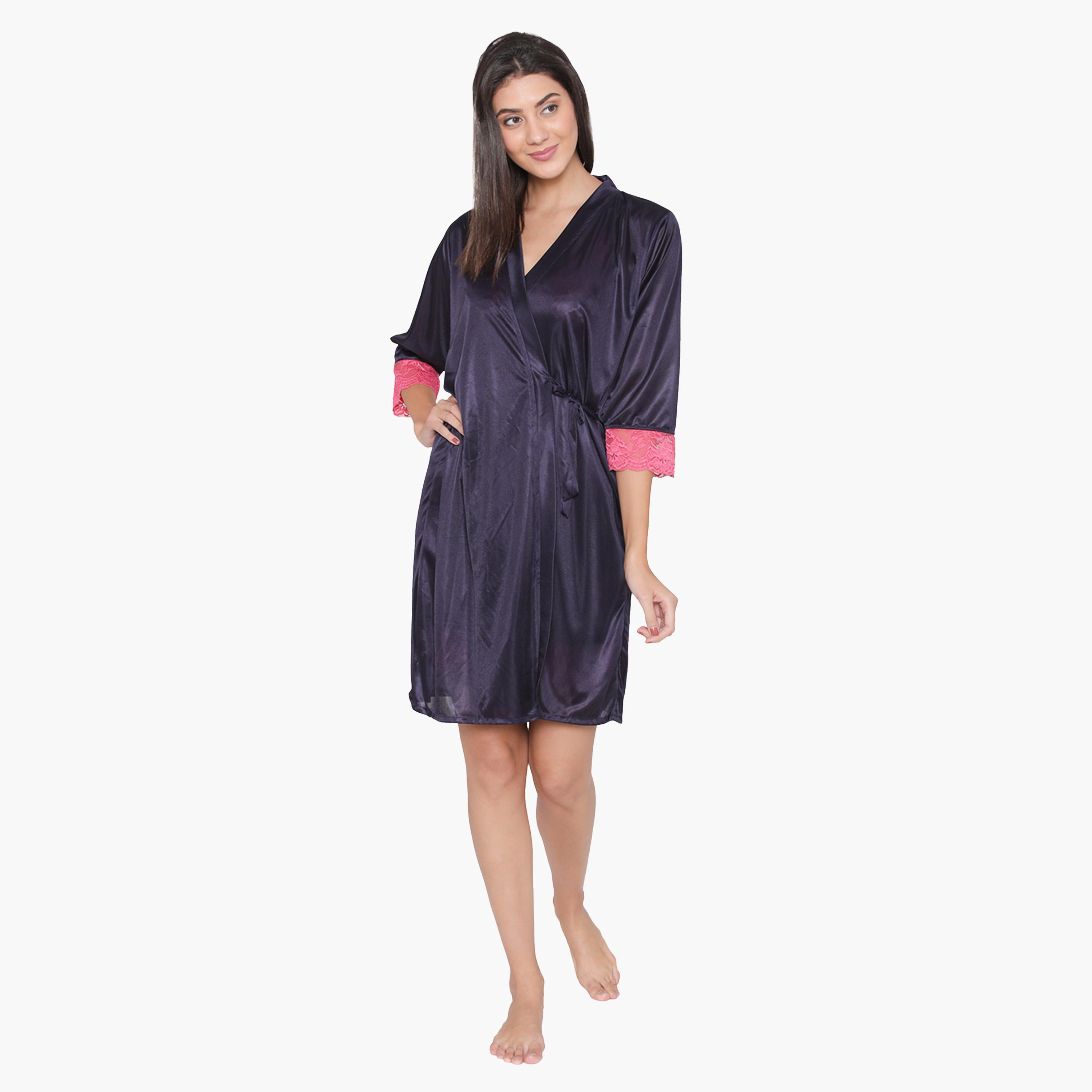 كولفيا × ستايلي - فستان نوم ساتان ماكسي أزرق مع حواف من الدانتيل وأكمام 3/4-women-clothing-nightwear-nighties-image-14