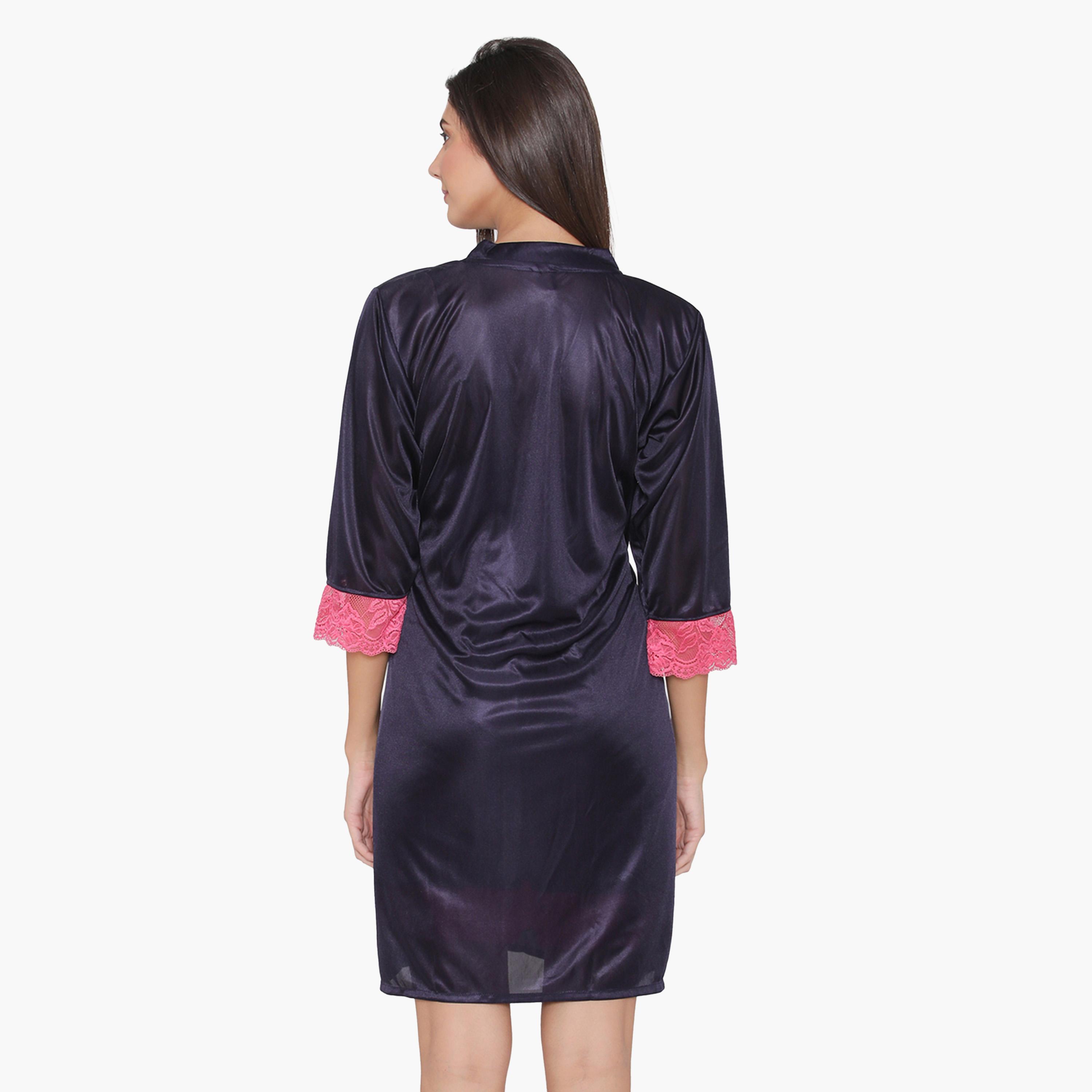 كولفيا × ستايلي - فستان نوم ساتان ماكسي أزرق مع حواف من الدانتيل وأكمام 3/4-women-clothing-nightwear-nighties-image-15