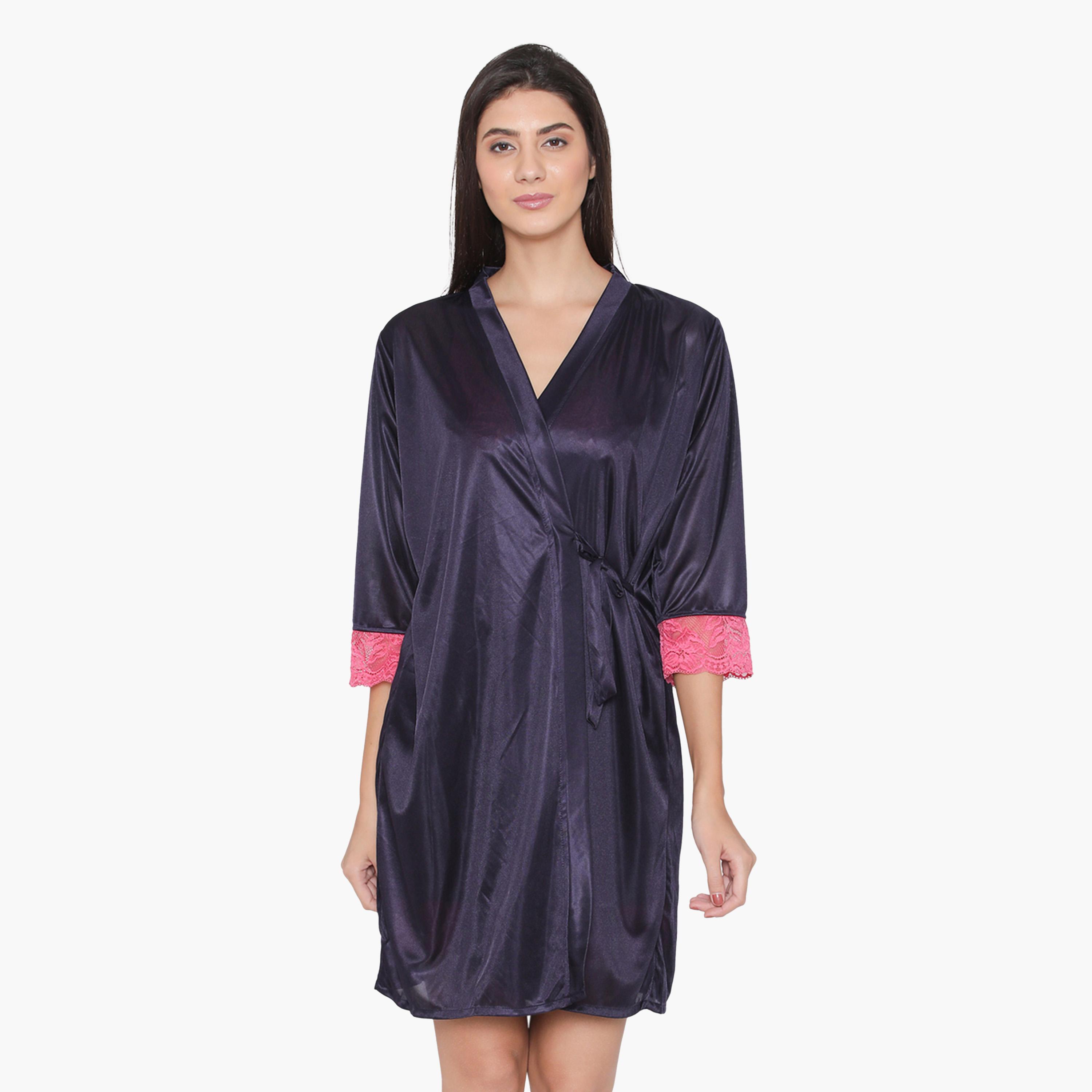 كولفيا × ستايلي - فستان نوم ساتان ماكسي أزرق مع حواف من الدانتيل وأكمام 3/4-women-clothing-nightwear-nighties-image-9