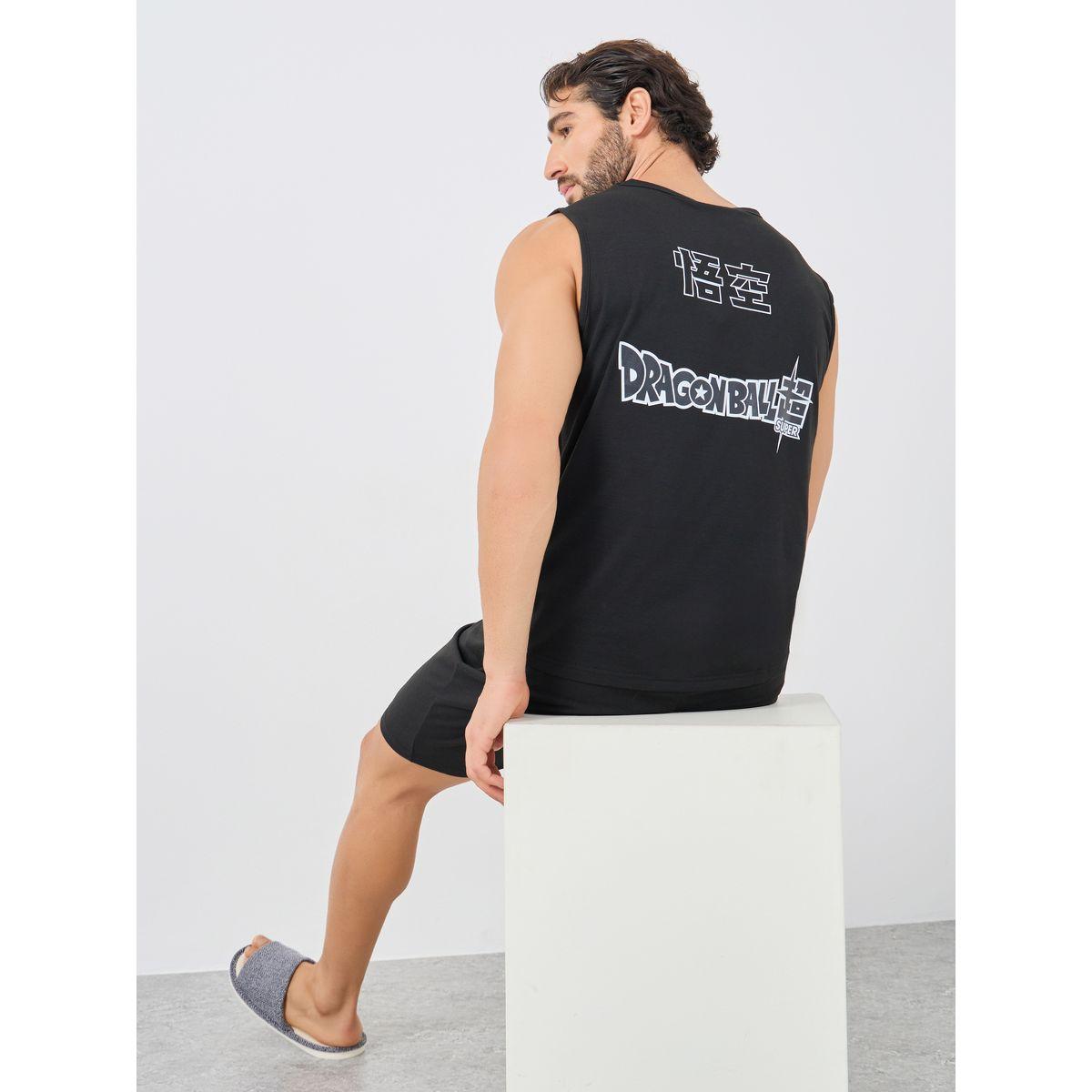 طقم من شورت بيجاما وتيشيرت تانك بطبعة كتابة-men-clothing-nightwear-sets-image-1