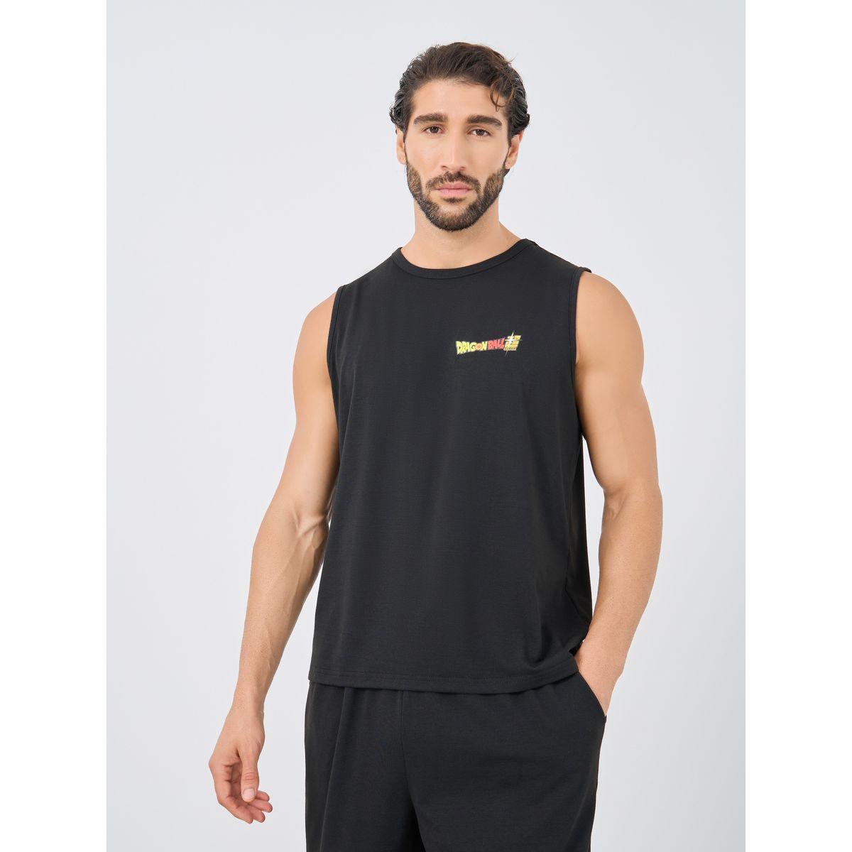 طقم من شورت بيجاما وتيشيرت تانك بطبعة كتابة-men-clothing-nightwear-sets-image-3