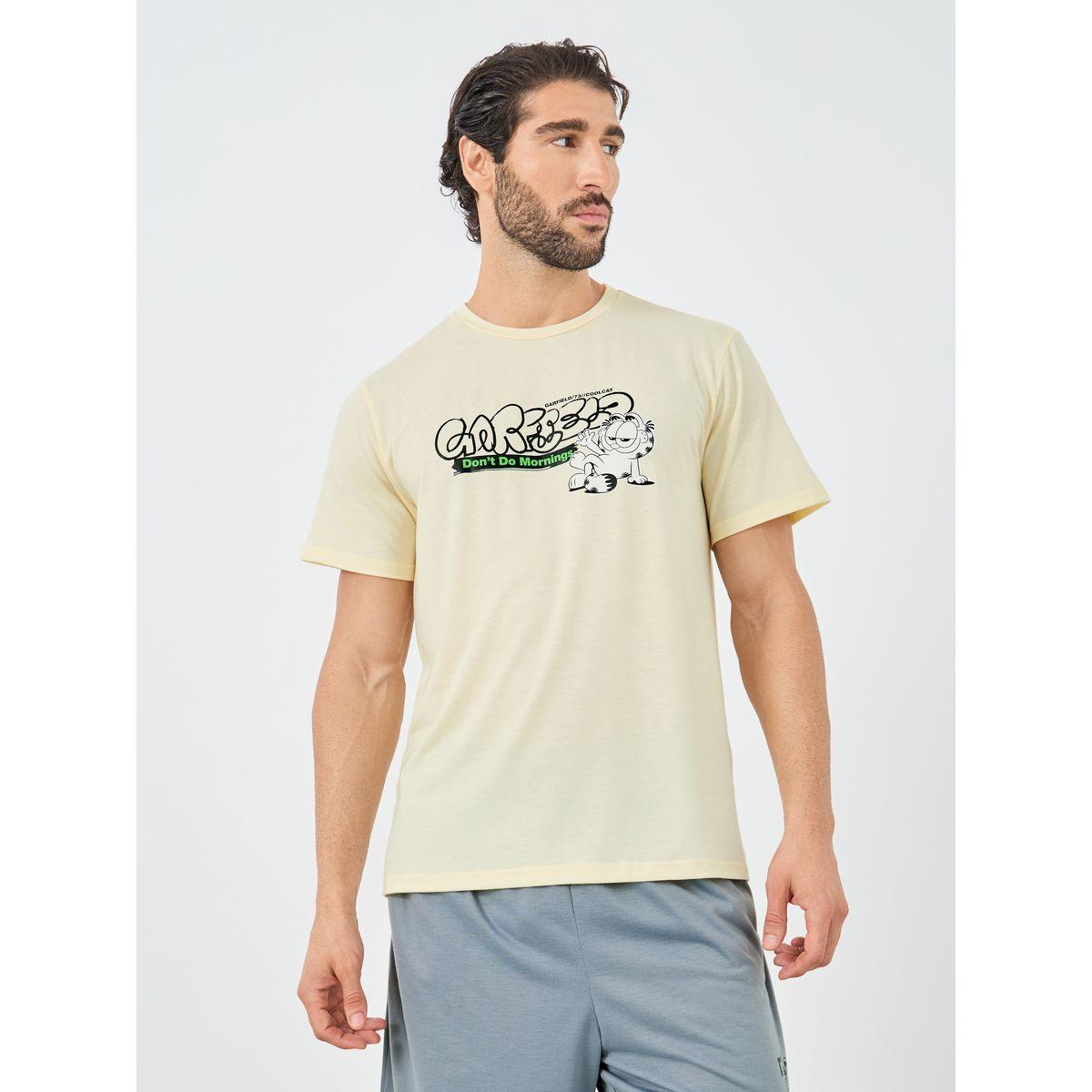 Styli Garfeild Graphic Print Short Sleeve T-Shirt and Shorts Set-men-clothing-nightwear-sets-image-2