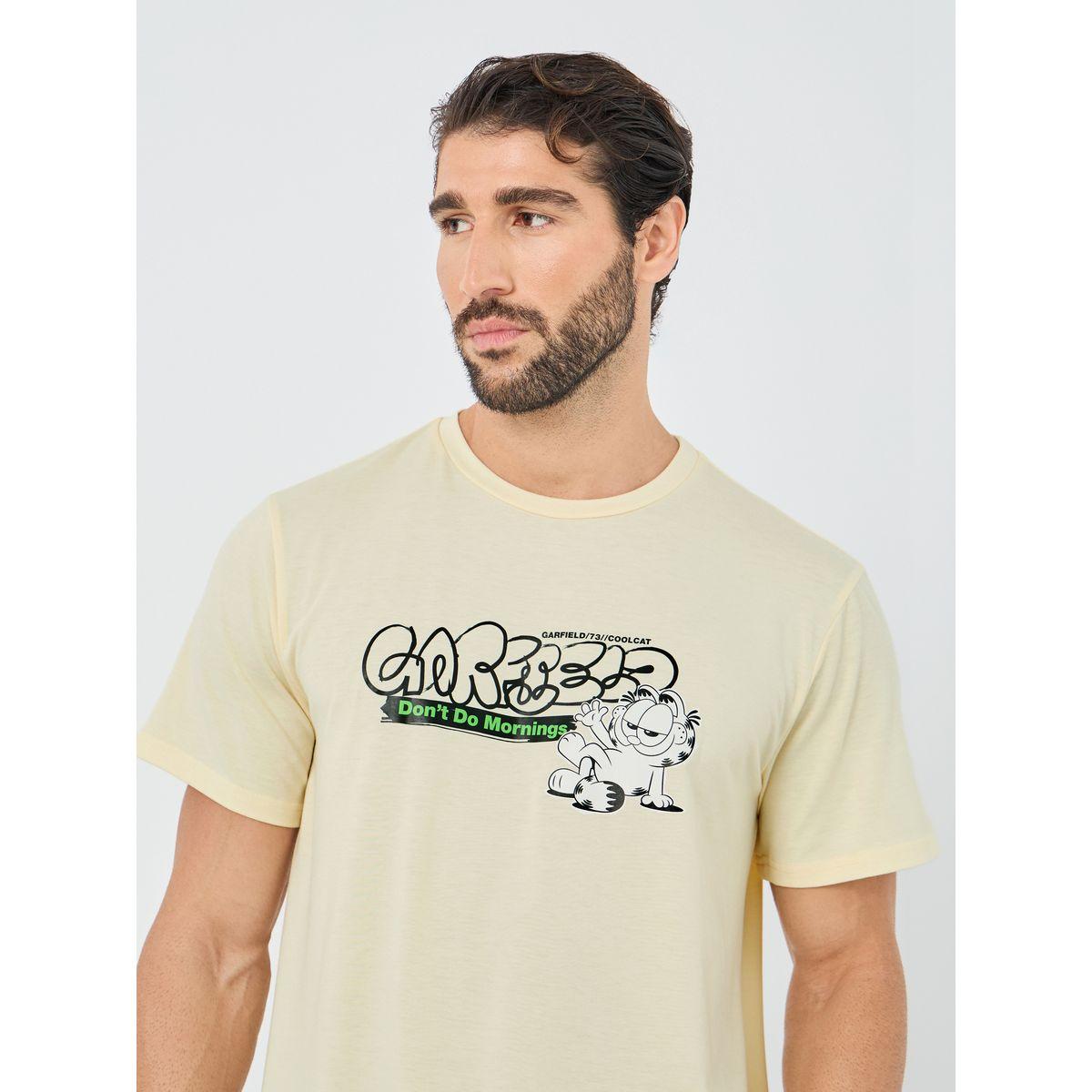 Styli Garfeild Graphic Print Short Sleeve T-Shirt and Shorts Set-men-clothing-nightwear-sets-image-3