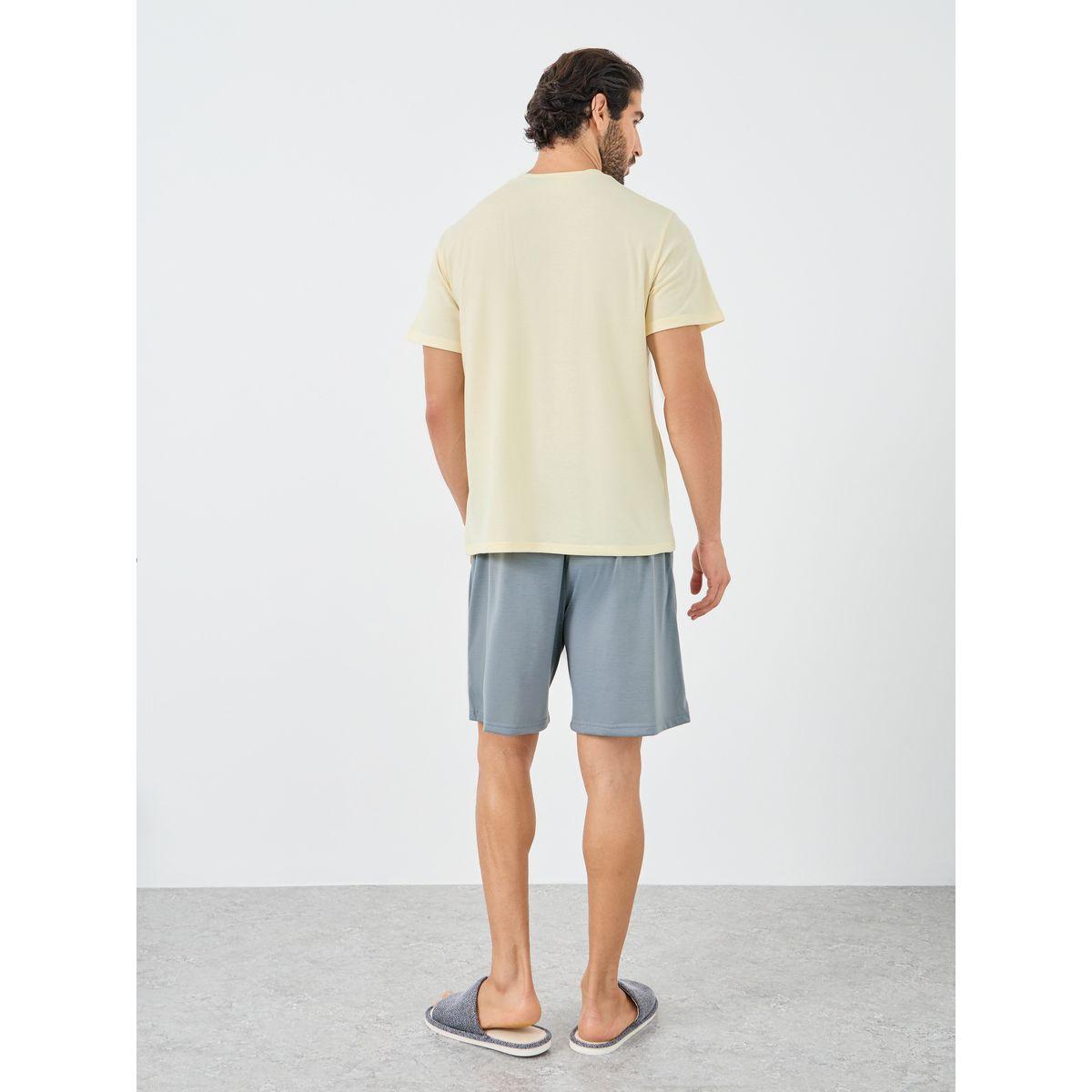 Styli Garfeild Graphic Print Short Sleeve T-Shirt and Shorts Set-men-clothing-nightwear-sets-image-4