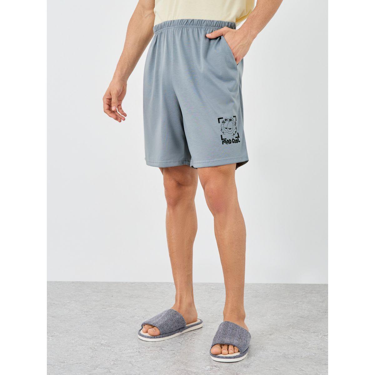 Styli Garfeild Graphic Print Short Sleeve T-Shirt and Shorts Set-men-clothing-nightwear-sets-image-5