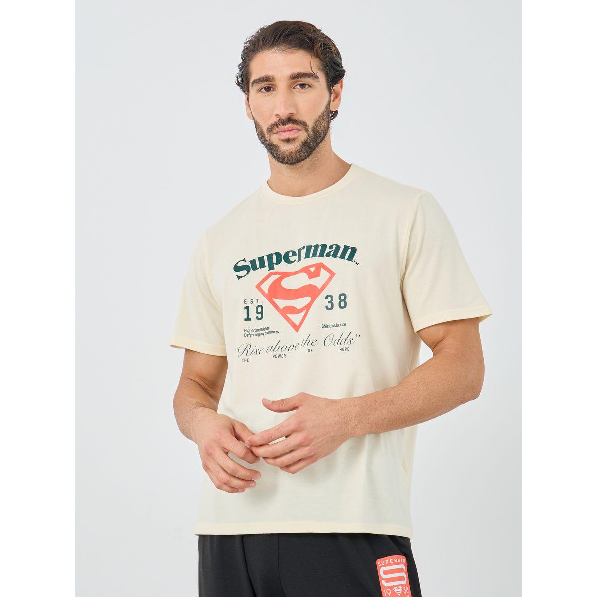 Styli Superman Graphic Print T-Shirt and Placement Print Pyjama Set-men-clothing-nightwear-sets-image-2
