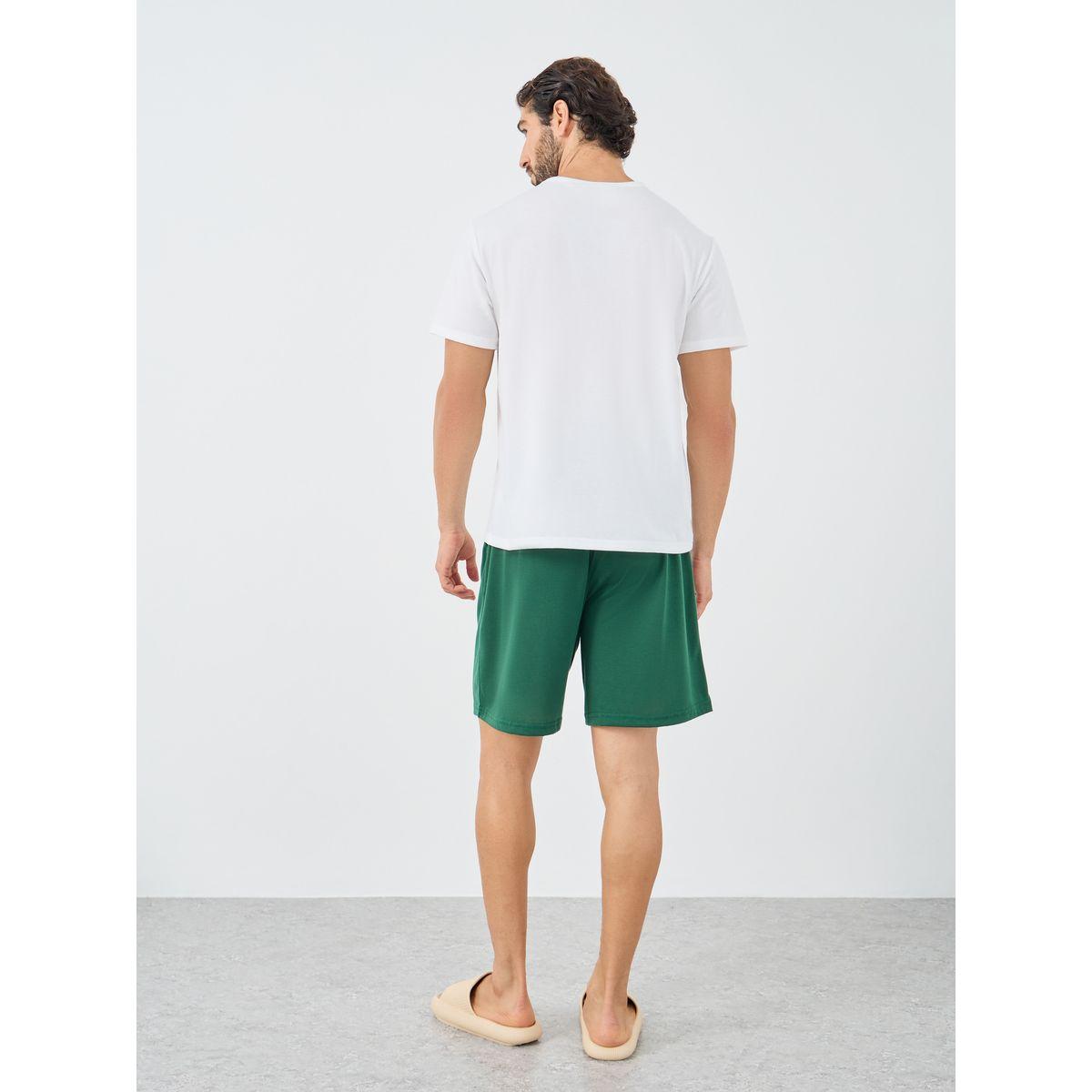 Styli Superman Slogan Print T-Shirt and Shorts Set-men-clothing-nightwear-sets-image-4