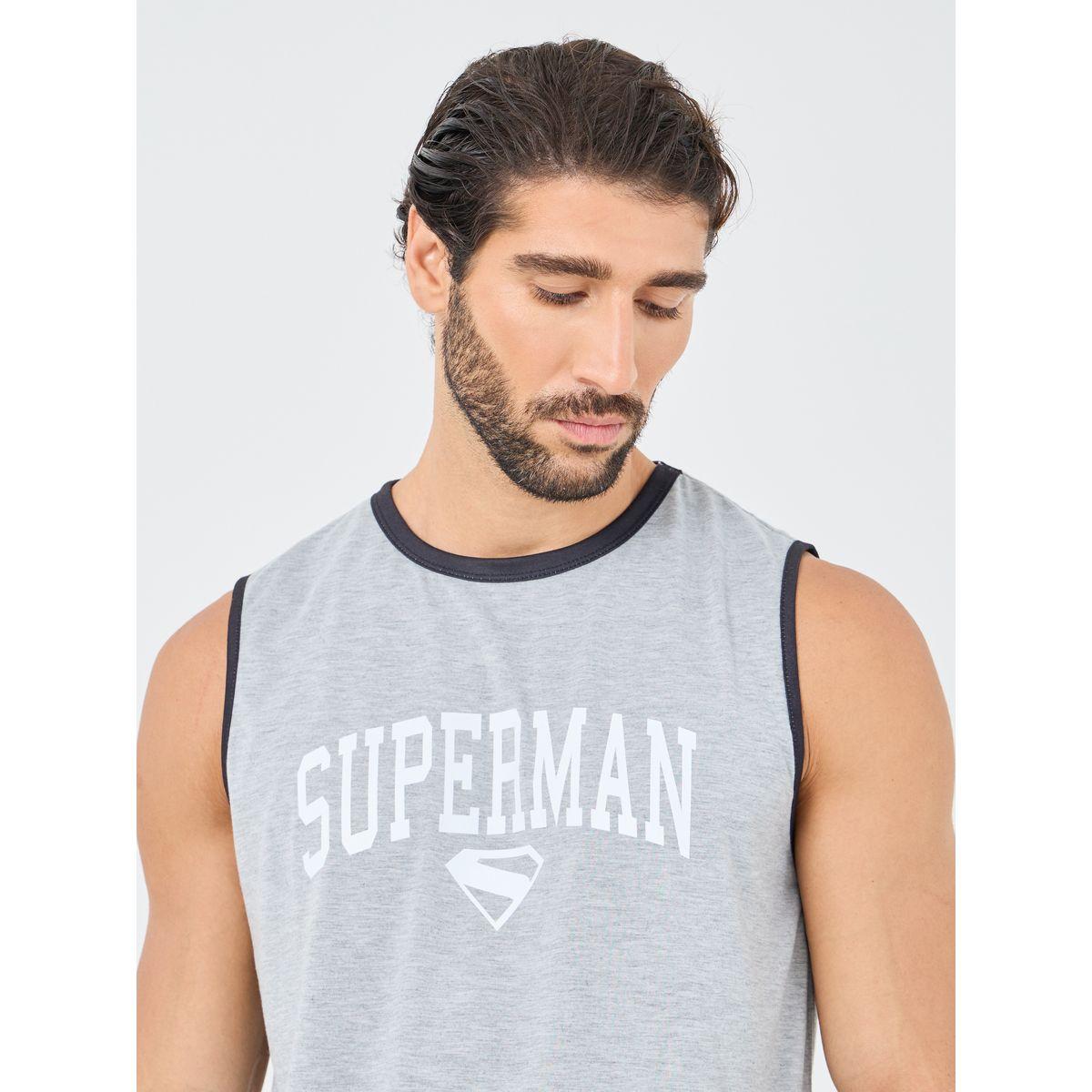 Styli Superman Slogan Print Tank and Shorts Set-men-clothing-nightwear-sets-image-3