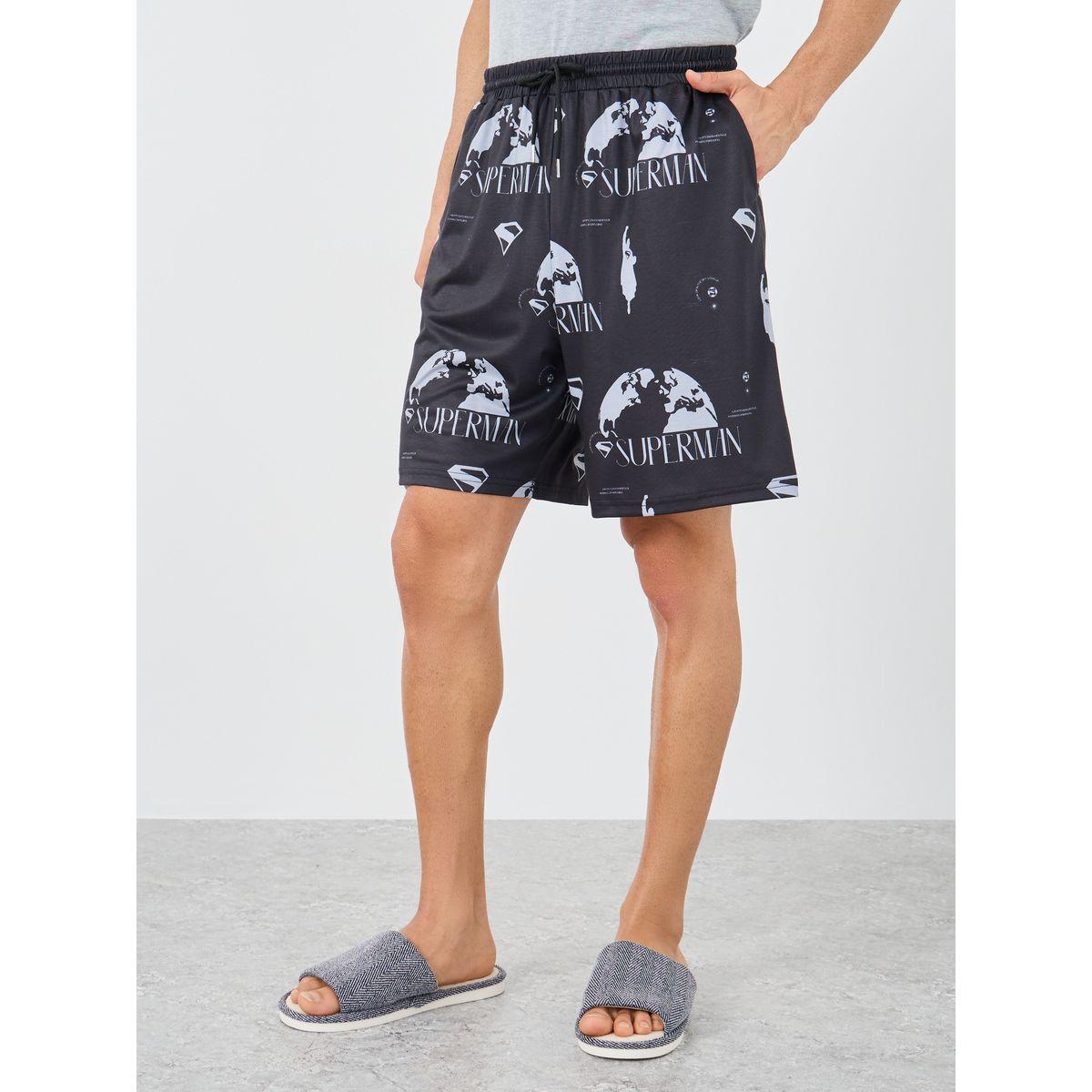 Styli Superman Slogan Print Tank and Shorts Set-men-clothing-nightwear-sets-image-5