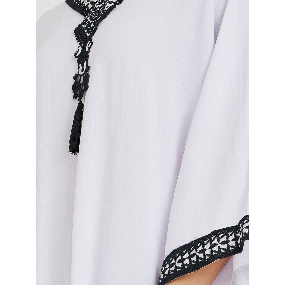 أميرة x ستايلي جلابية مُطرّزة بقصة سائبة وأكمام خفاش مع شراشيب-women-arabicclothing-jalabiyas-image-3