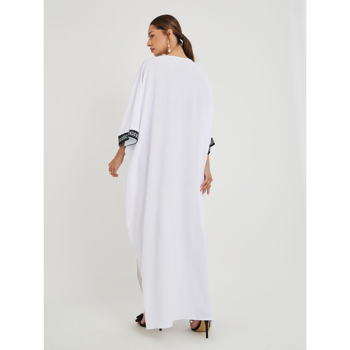 أميرة x ستايلي جلابية مُطرّزة بقصة سائبة وأكمام خفاش مع شراشيب-women-arabicclothing-jalabiyas-image-4