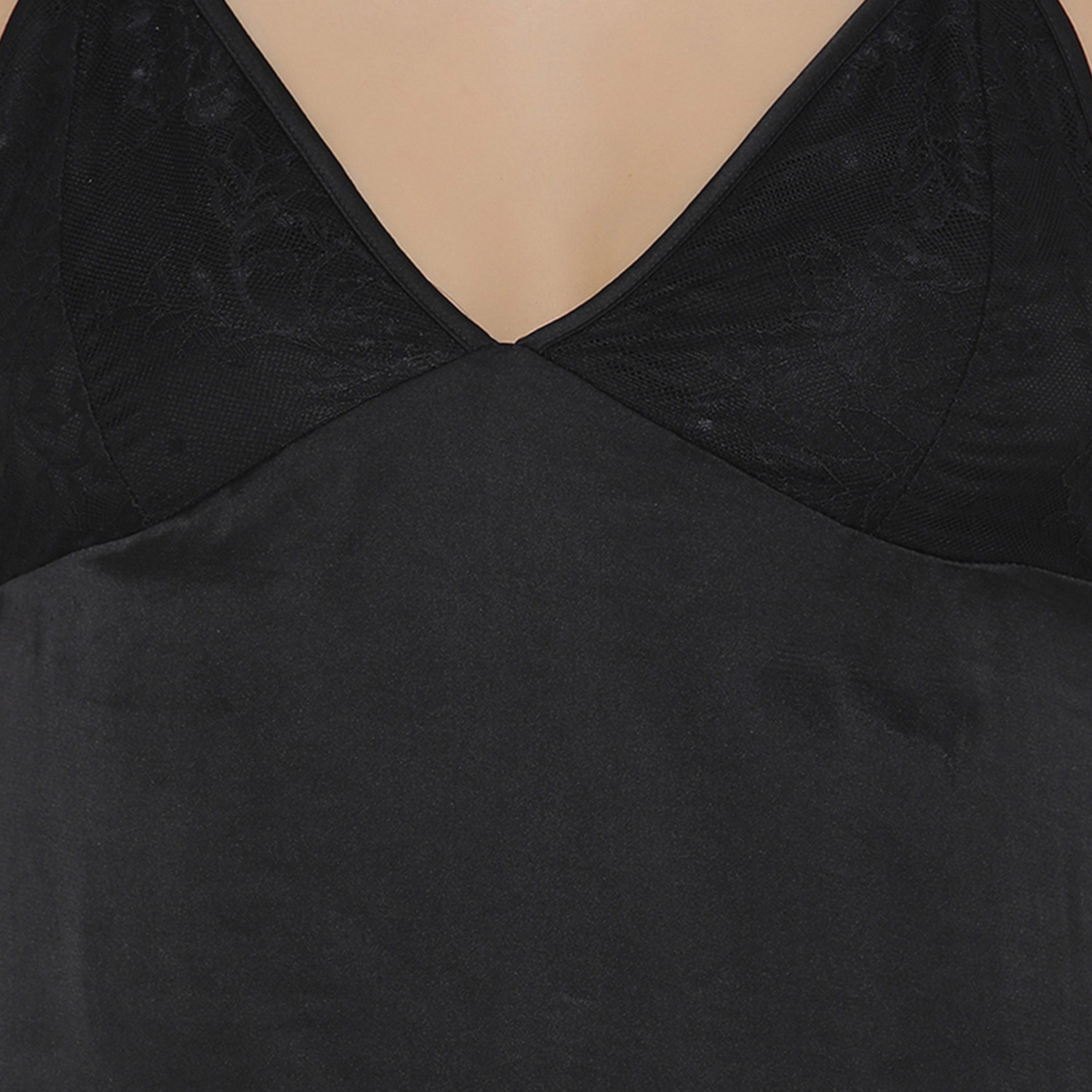 كولفيا × ستايلي-  بيبي دول ساتان بظهر دانتيل أسود-women-clothing-lingerie-babydollsandbodysuits-image-5