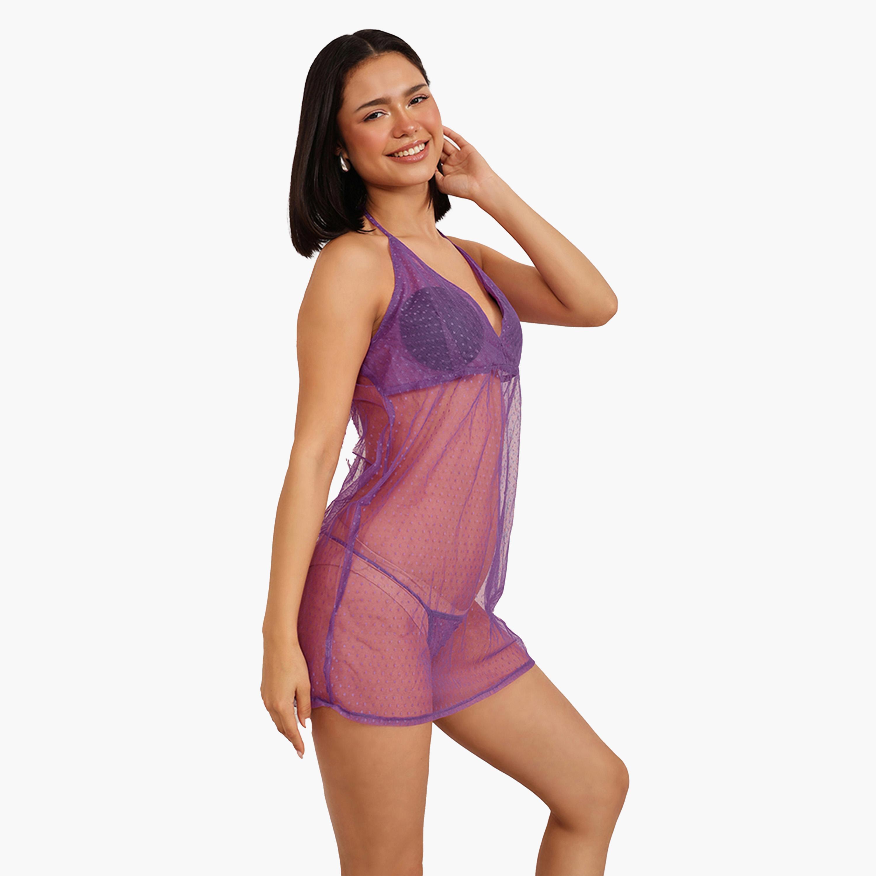 كولفيا × ستايلي - بيبي دول شبكي بنفسجي منقط-women-clothing-lingerie-babydollsandbodysuits-image-3