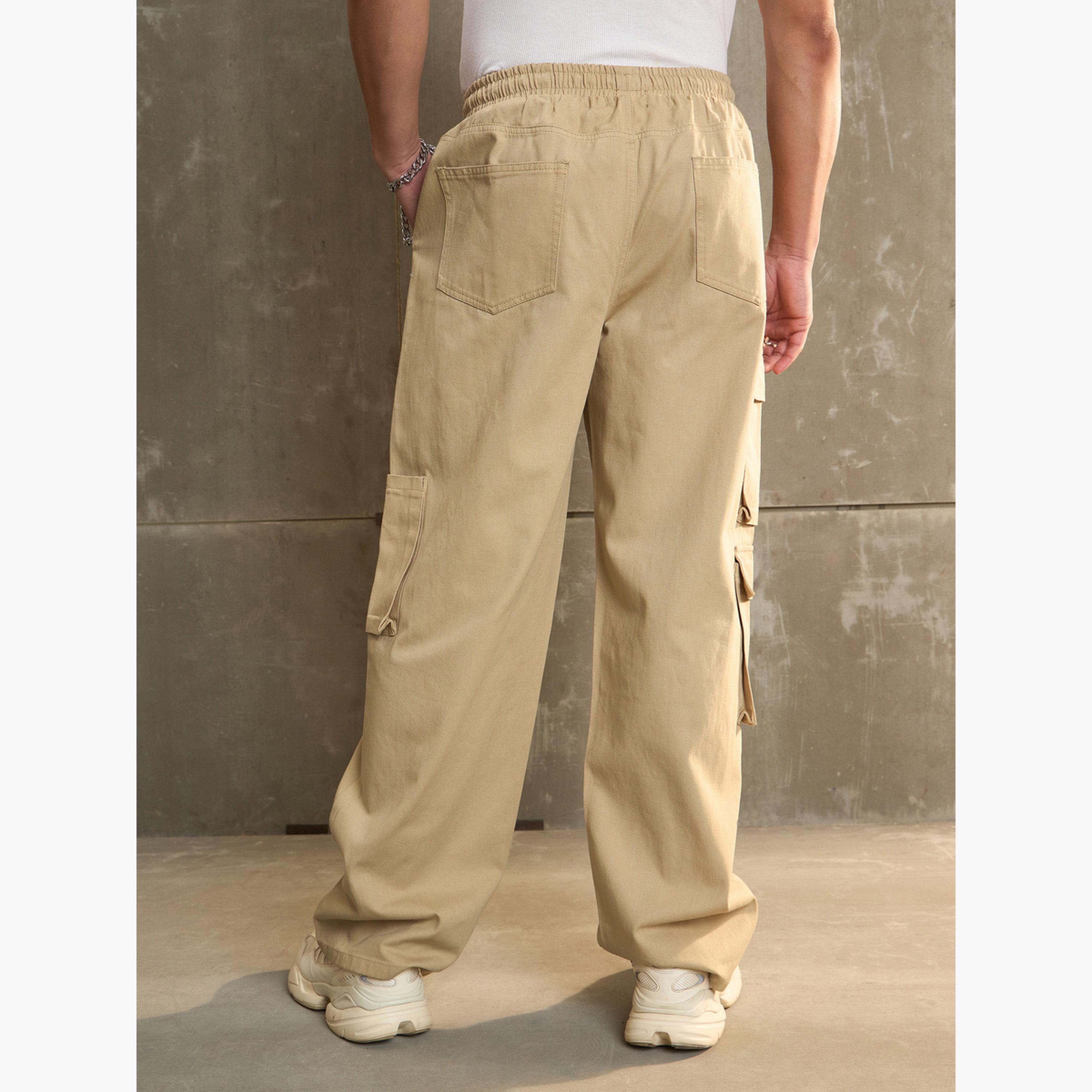 Sassafras Beige Wide Leg Cargo Trousers-women-clothing-bottoms-trousers-image-5