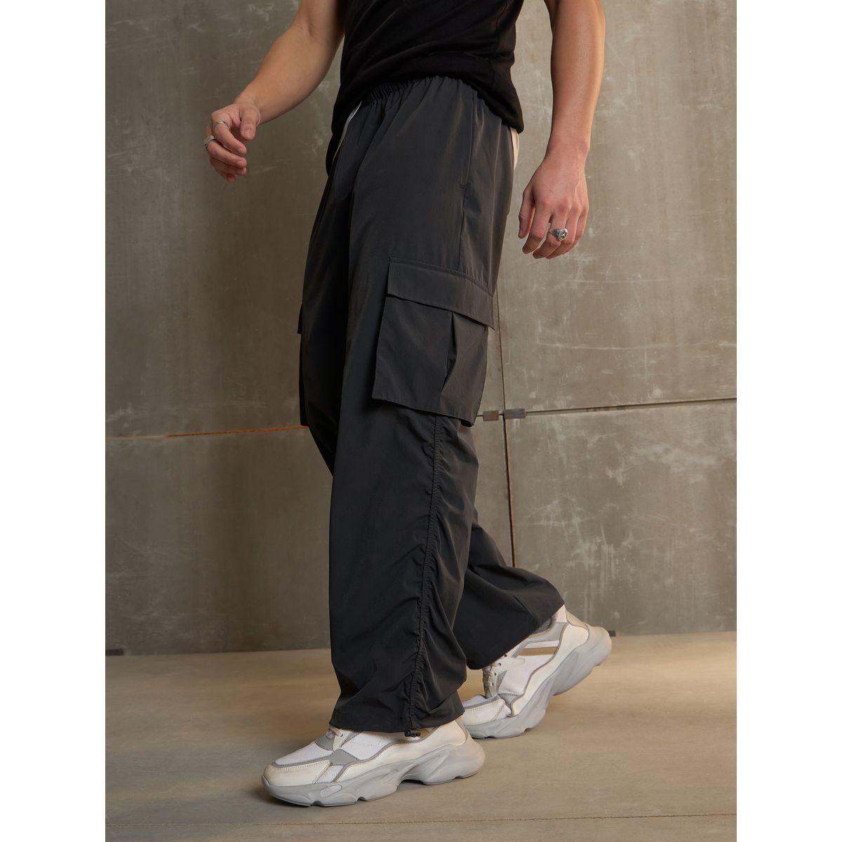 Sassafras Side Ruched Baggy Parachute Pants-men-clothing-bottoms-joggers-image-3