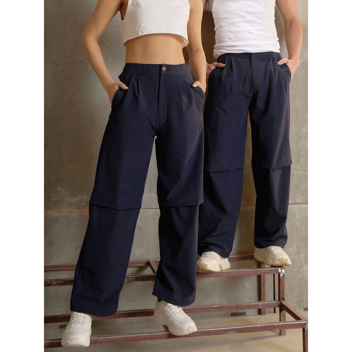 بنطال باراشوت باجي سادة بكسرات-women-clothing-bottoms-trousers-image-1
