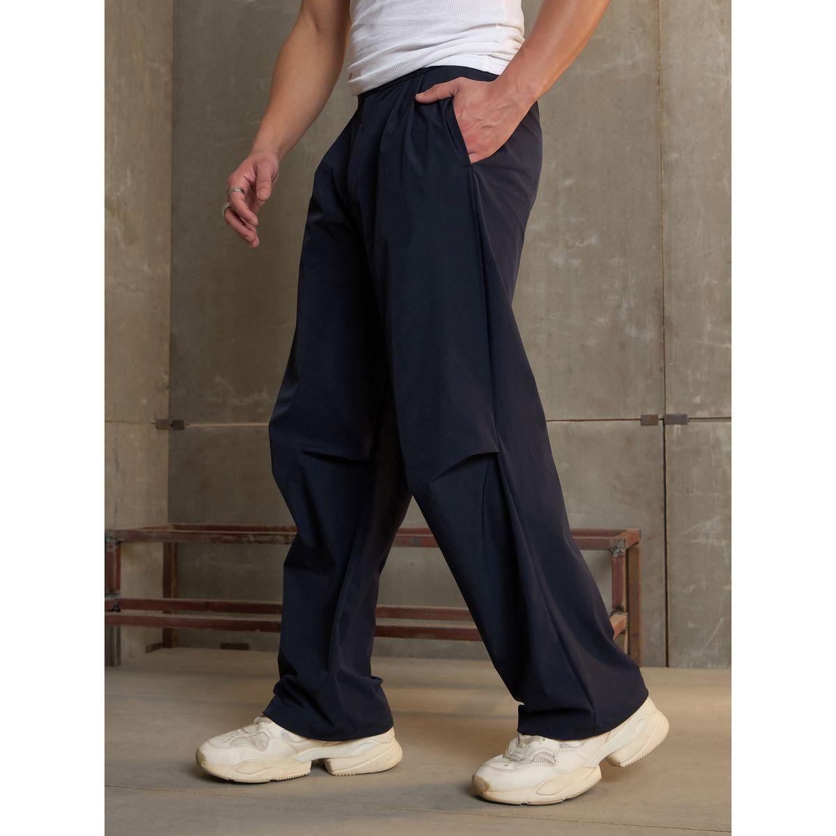 Sassafras Solid Front Pleated Baggy Parachute Pants-women-clothing-bottoms-trousers-image-9
