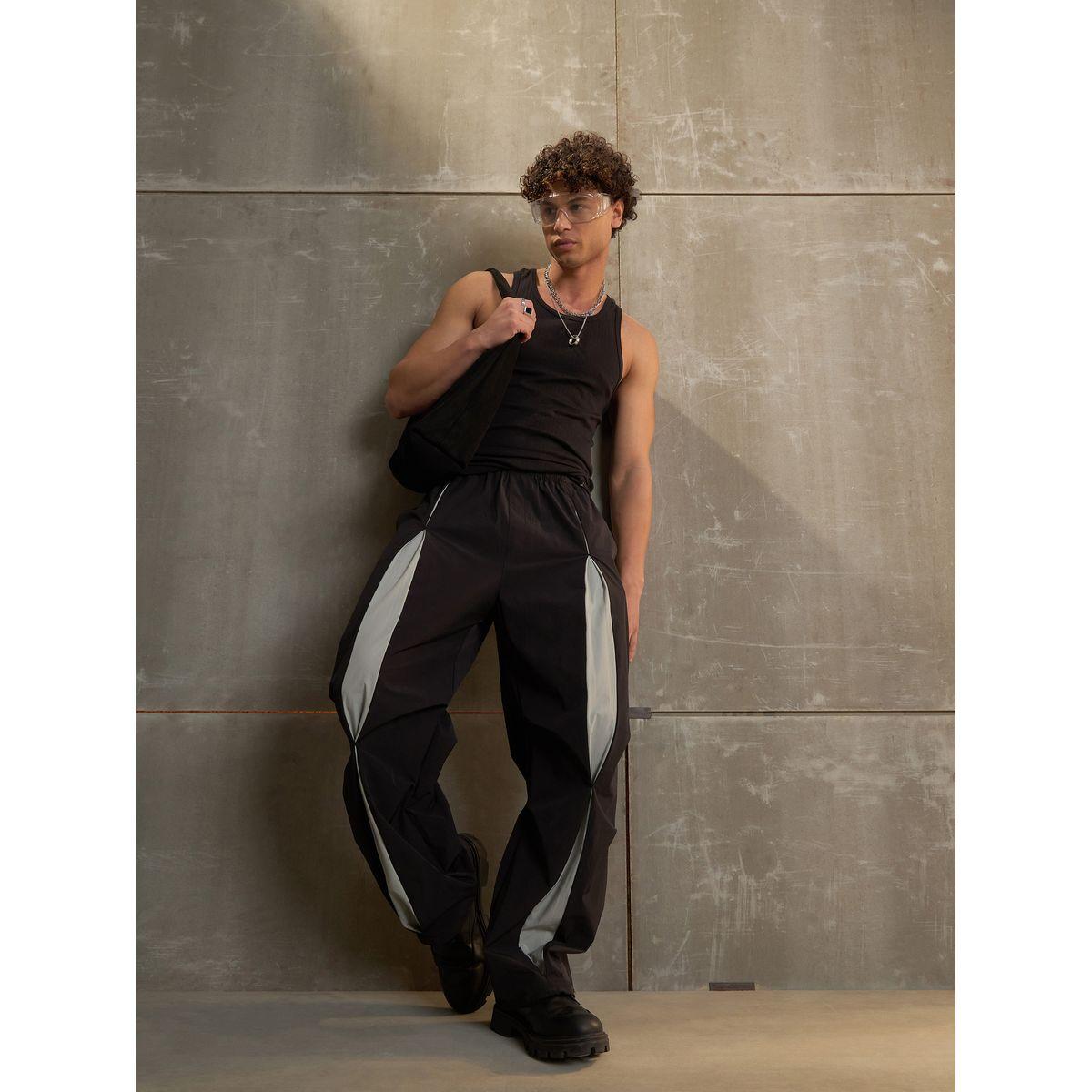 Sassafras Front Invert Pleat Baggy Parachute Pants-men-clothing-bottoms-joggers-image-2