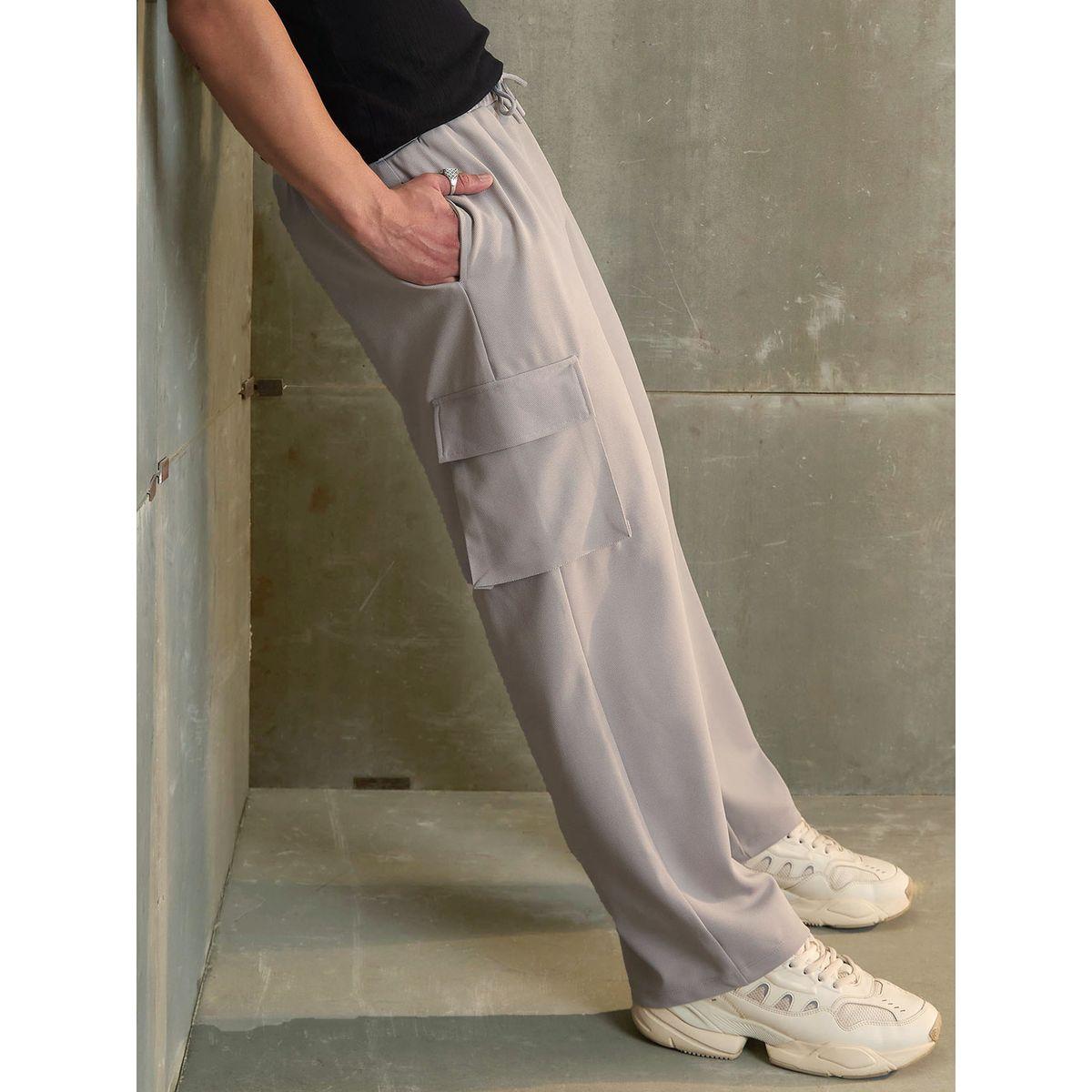 بنطال بأرجل واسعة وخصر متوسط مع جيوب-women-clothing-bottoms-trousers-image-2