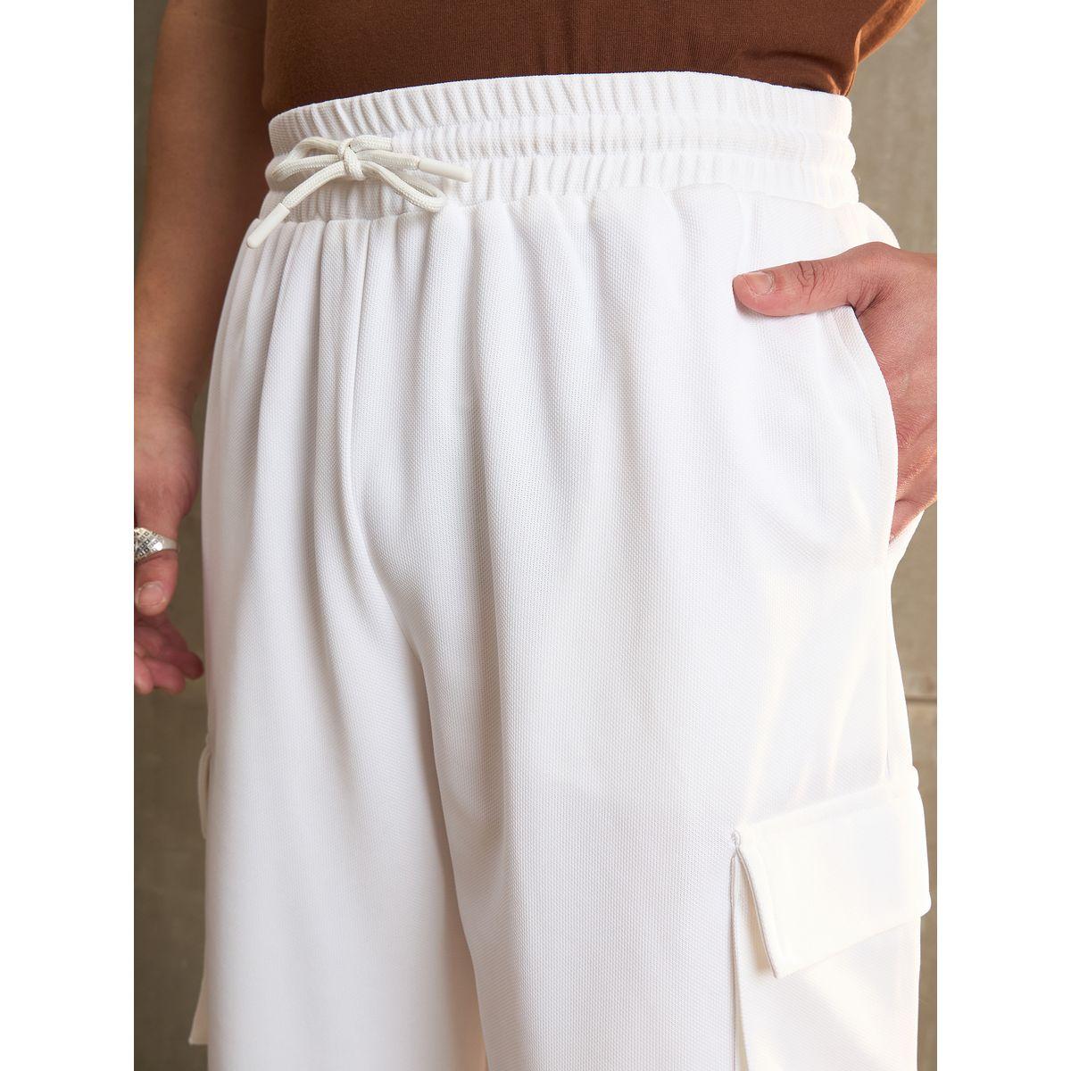 بنطال بقصة عادية وخصر متوسط مع جيوب-women-clothing-bottoms-trousers-image-4