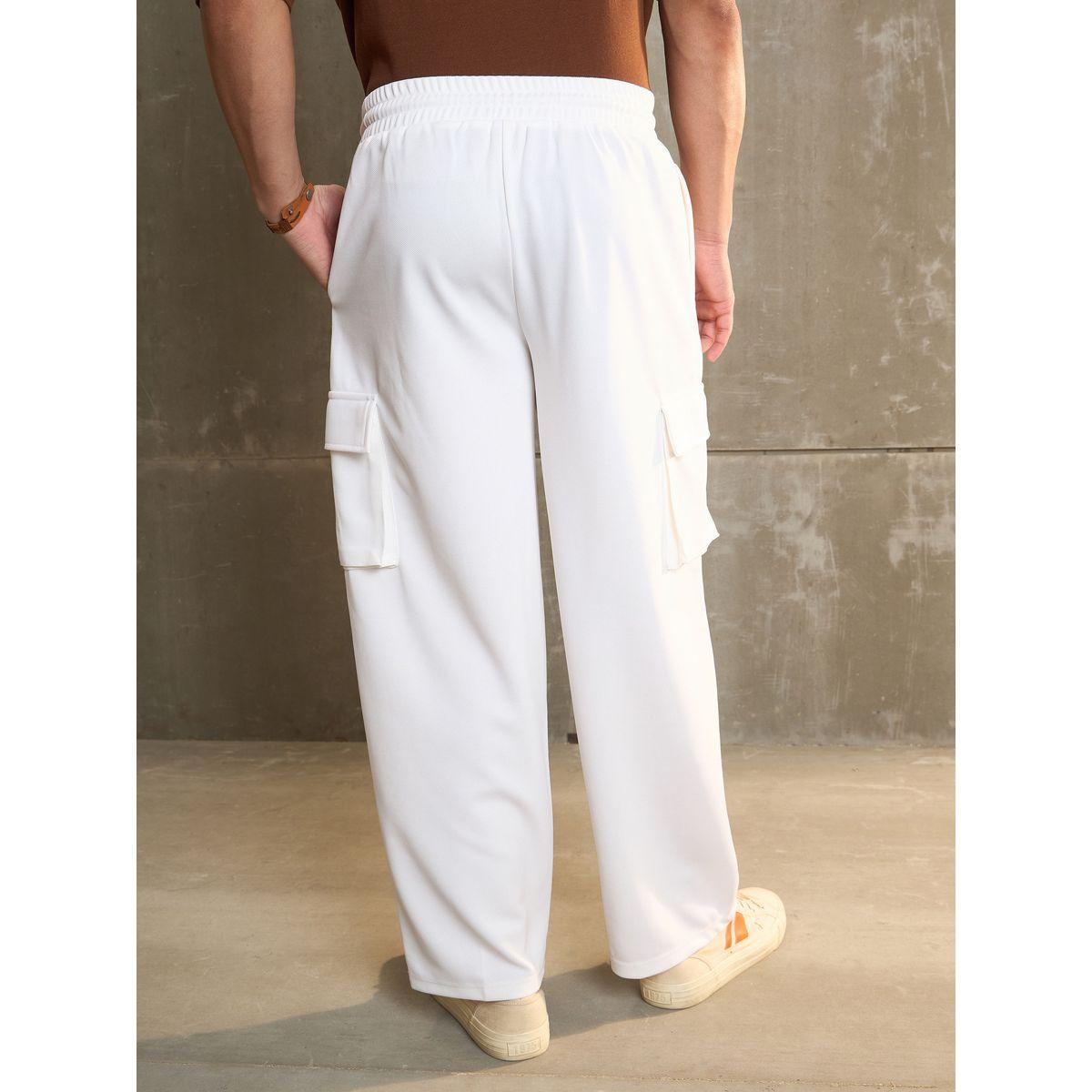 بنطال بقصة عادية وخصر متوسط مع جيوب-women-clothing-bottoms-trousers-image-5