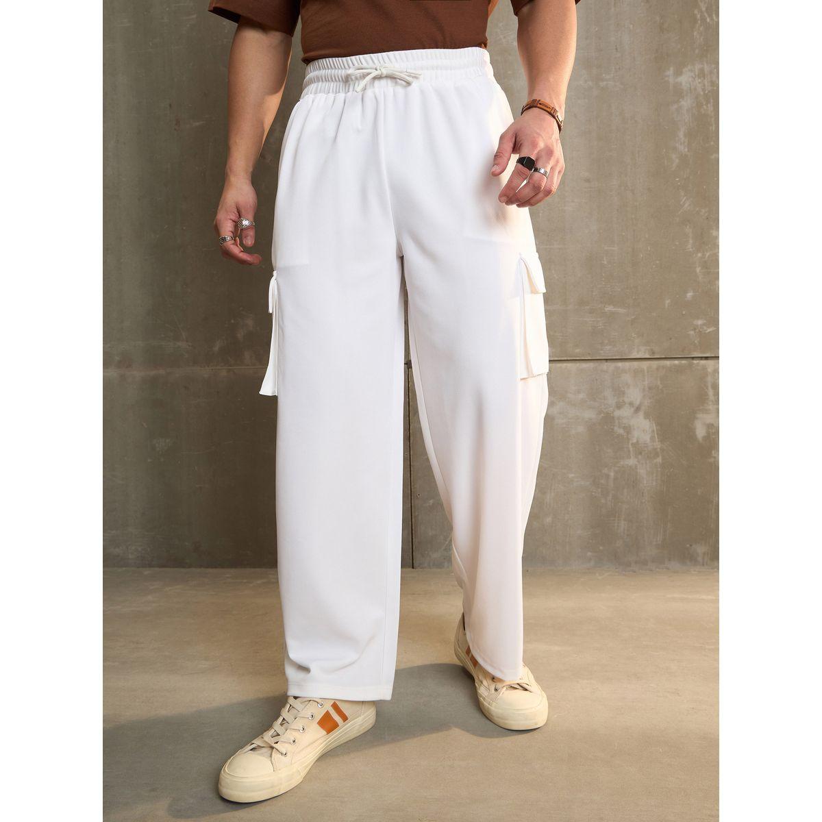 بنطال بقصة عادية وخصر متوسط مع جيوب-women-clothing-bottoms-trousers-image-7