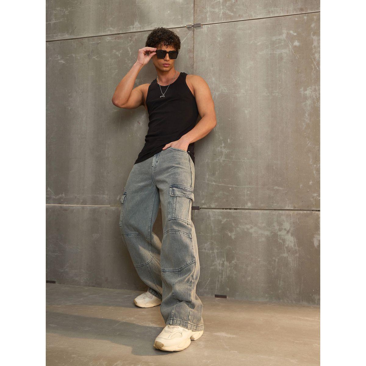 Sassafras Mid Rise Wide Leg Cargo Jeans-men-clothing-bottoms-jeans-image-4