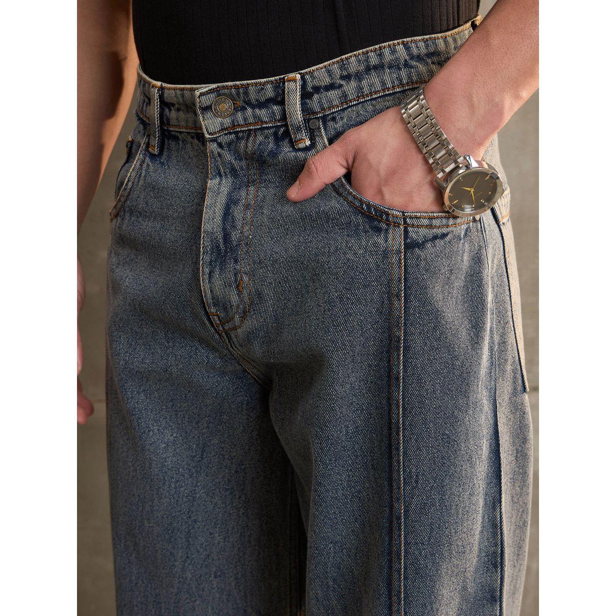 Sassafras Washed Front Pintuck Detail Wide Leg Jeans-men-clothing-bottoms-jeans-image-4