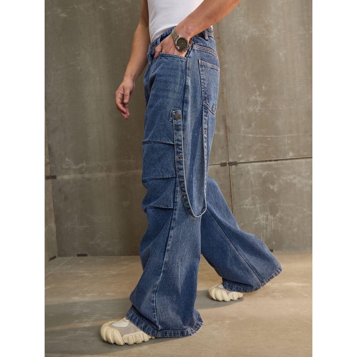 Sassafras Washed Knee Pleated Wide Leg Jeans-men-clothing-bottoms-jeans-image-1