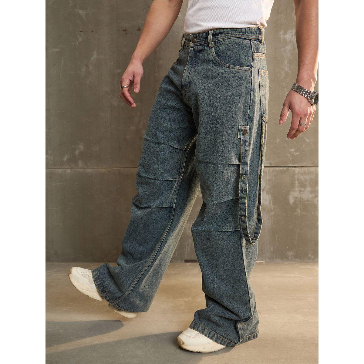 Sassafras Washed Knee Pleated Wide Leg Jeans-men-clothing-bottoms-jeans-image-3