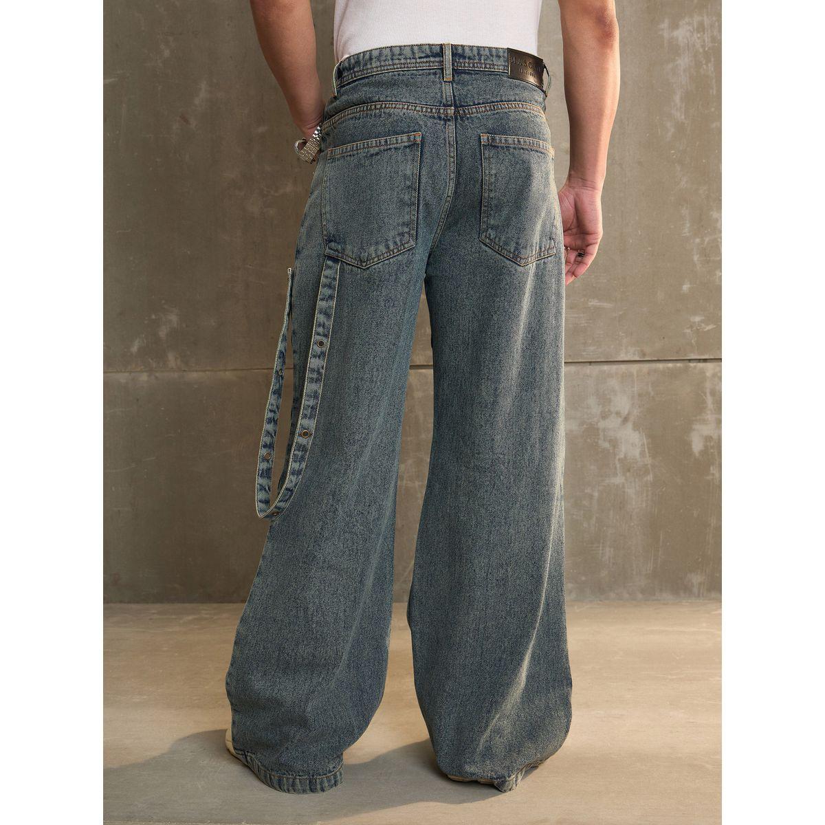 Sassafras Washed Knee Pleated Wide Leg Jeans-men-clothing-bottoms-jeans-image-5