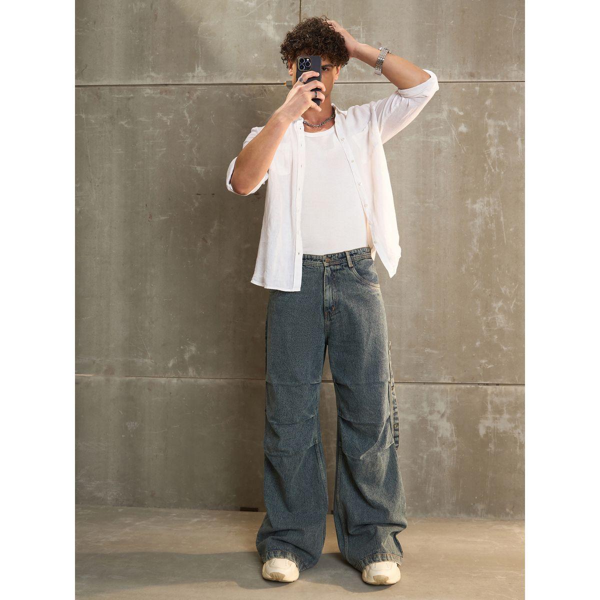 Sassafras Washed Knee Pleated Wide Leg Jeans-men-clothing-bottoms-jeans-image-7