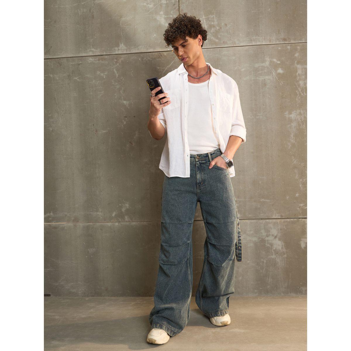 Sassafras Washed Knee Pleated Wide Leg Jeans-men-clothing-bottoms-jeans-image-9