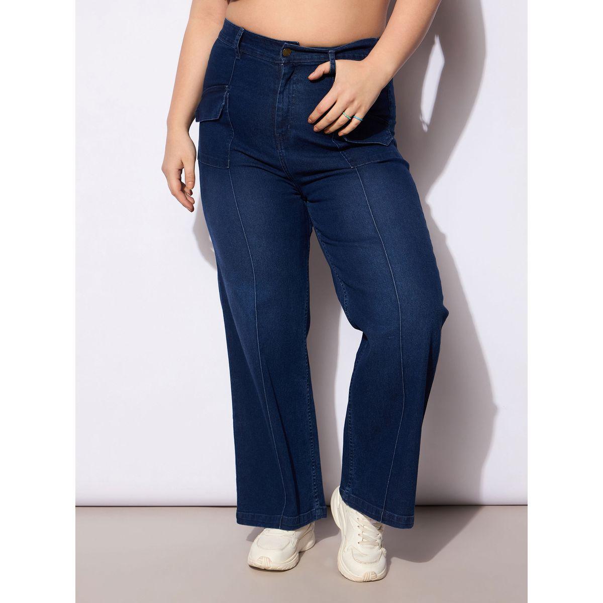 Sassafras Plus Size Straight Fit Jeans with Front Seam Detail-women-clothing-bottoms-jeans-image-1